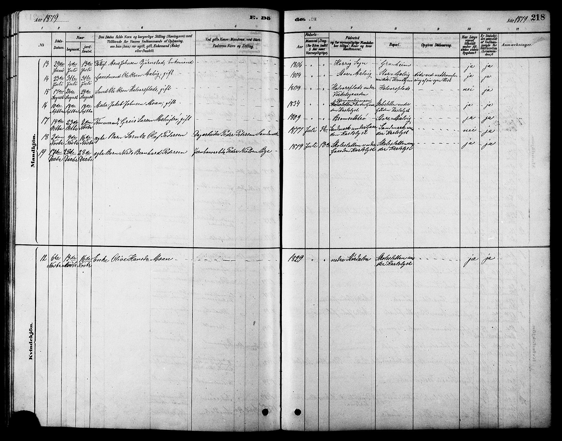 Ministerialprotokoller, klokkerbøker og fødselsregistre - Sør-Trøndelag, SAT/A-1456/616/L0423: Parish register (copy) no. 616C06, 1878-1903, p. 218