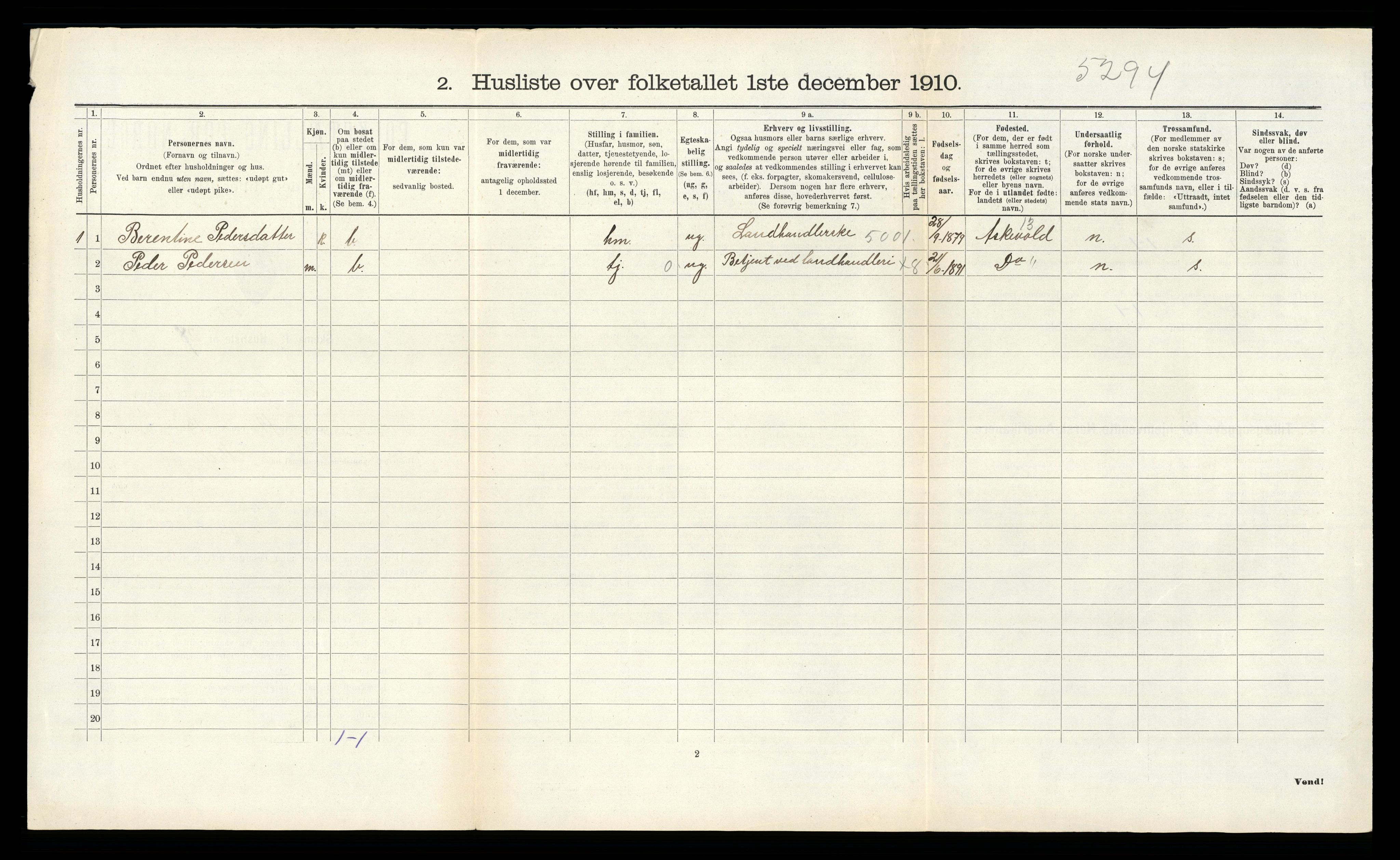 RA, 1910 census for Lindås, 1910, p. 717