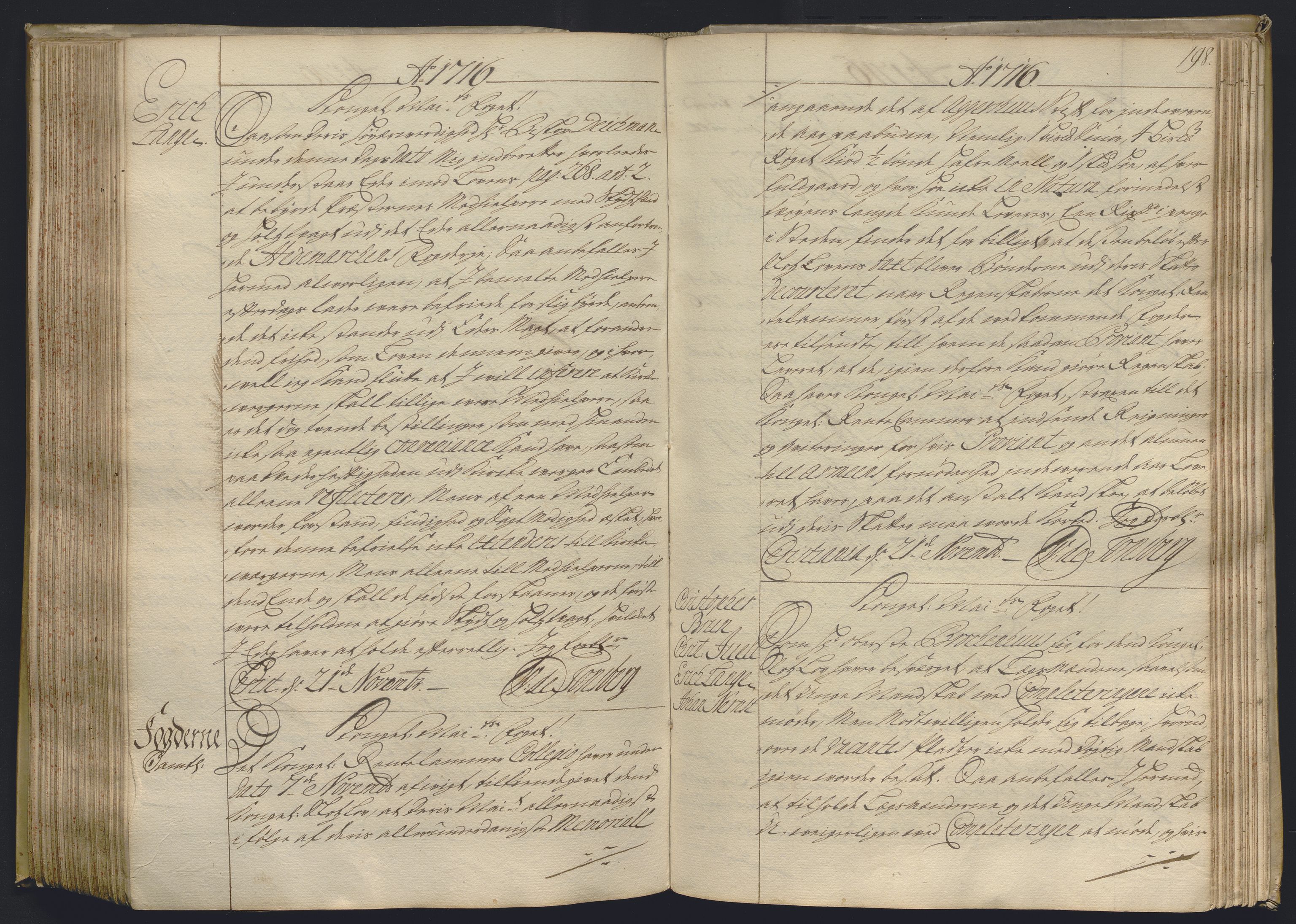 Kristiania stiftamt, AV/SAO-A-10386/B/Ba/L0004: Kopibok, 1715-1717, p. 197b-198a