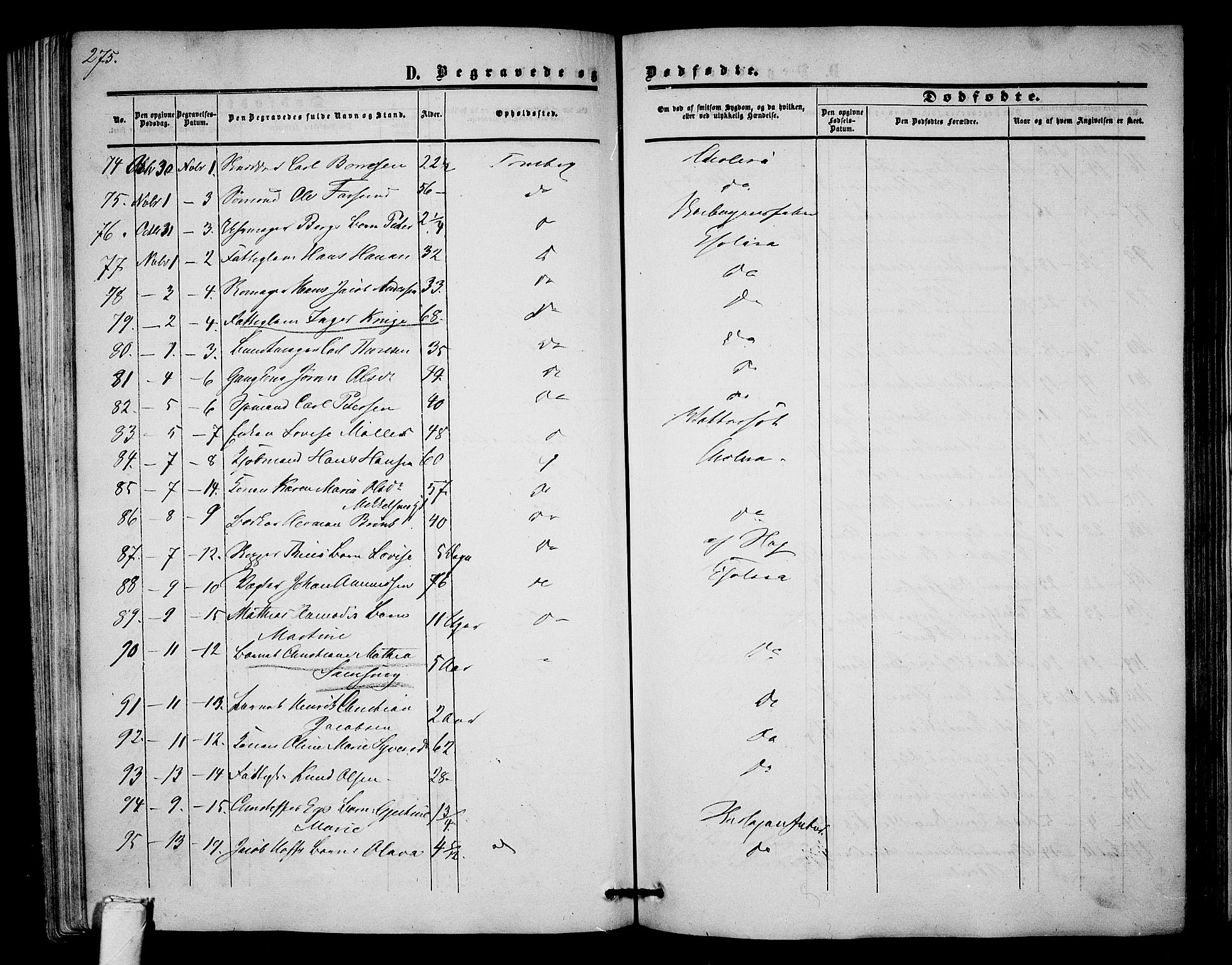 Tønsberg kirkebøker, AV/SAKO-A-330/G/Ga/L0003: Parish register (copy) no. 3, 1855-1864, p. 275