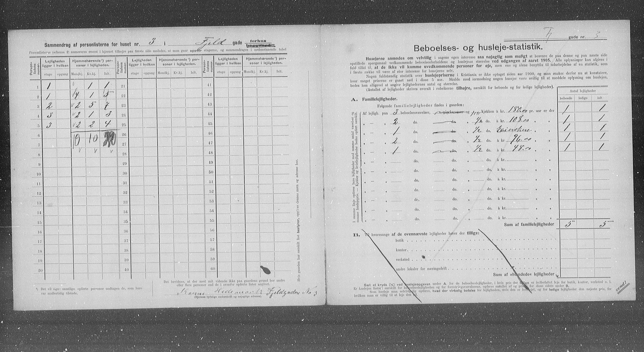 OBA, Municipal Census 1905 for Kristiania, 1905, p. 12538