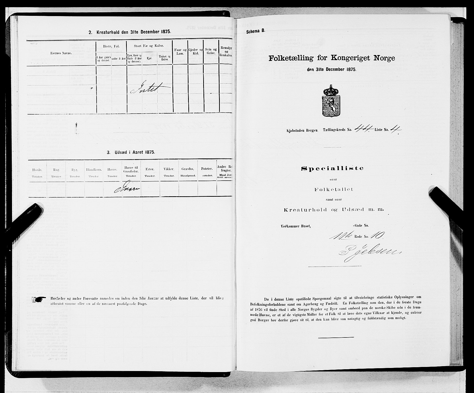 SAB, 1875 census for 1301 Bergen, 1875, p. 2285