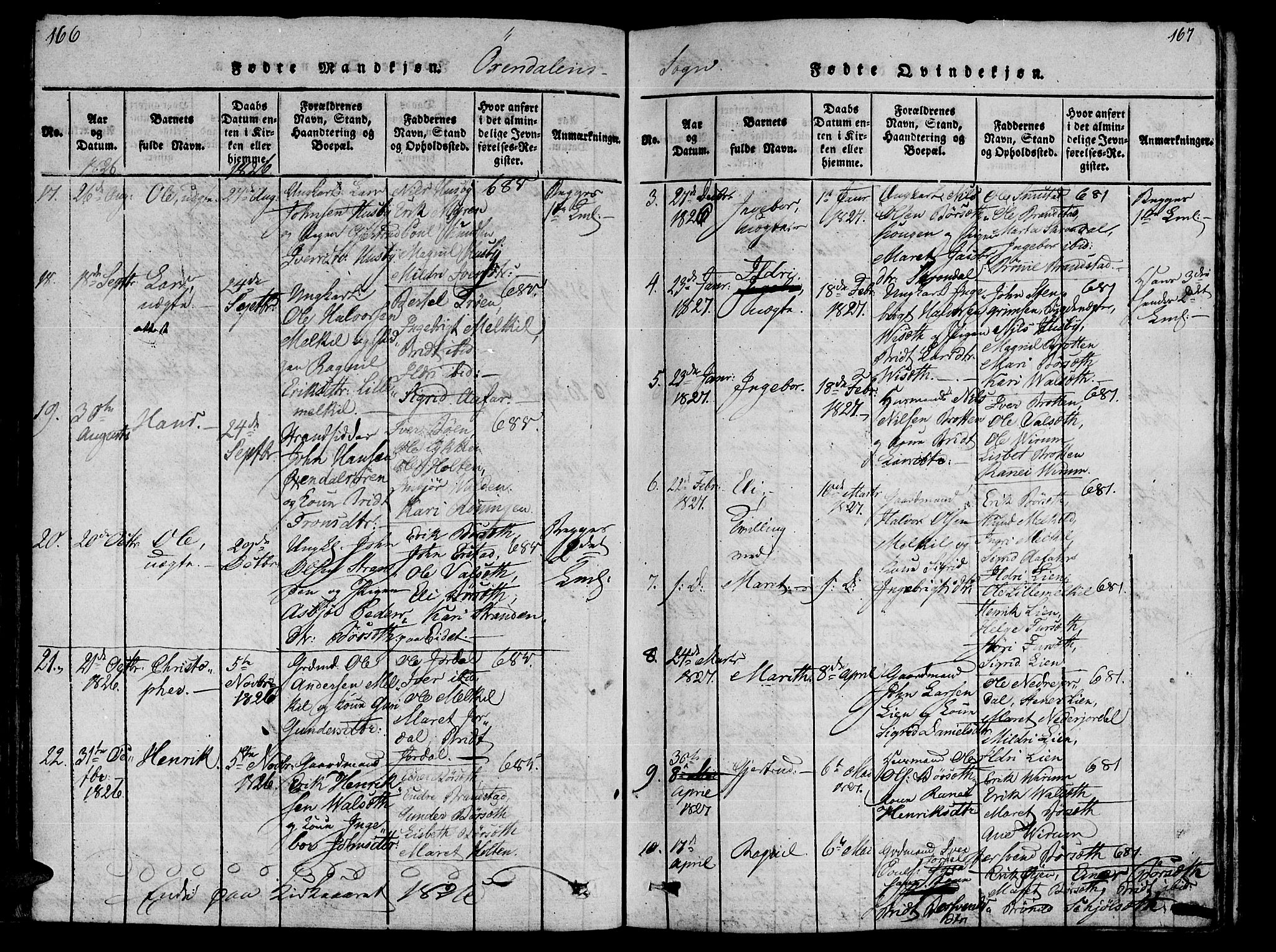 Ministerialprotokoller, klokkerbøker og fødselsregistre - Møre og Romsdal, AV/SAT-A-1454/590/L1011: Parish register (official) no. 590A03 /3, 1819-1832, p. 166-167