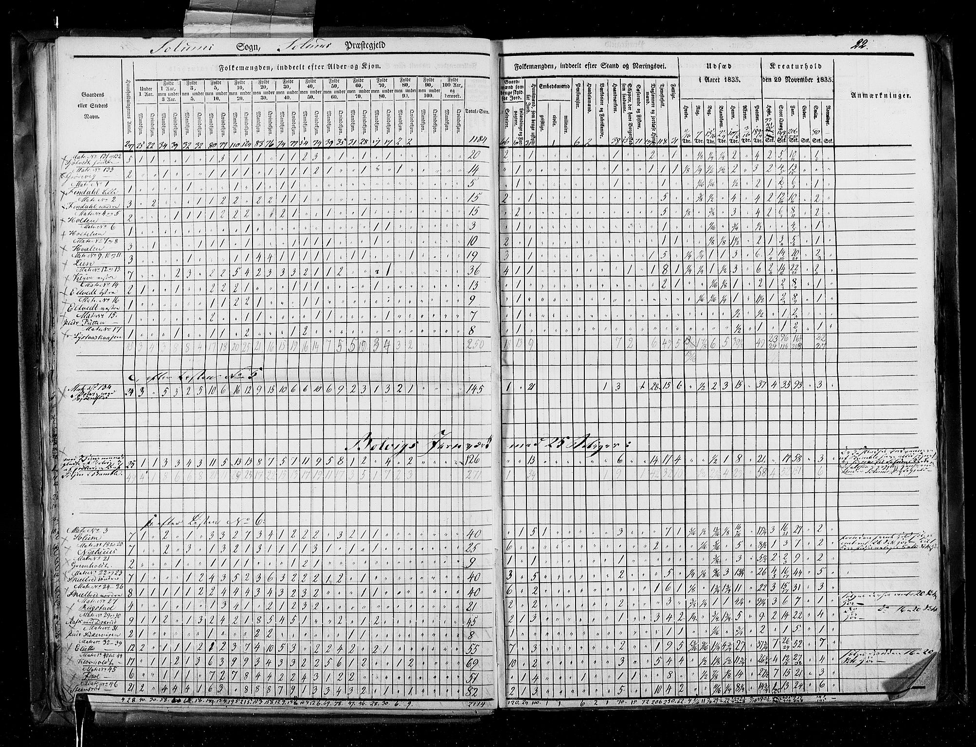 RA, Census 1835, vol. 5: Bratsberg amt og Nedenes og Råbyggelaget amt, 1835, p. 22