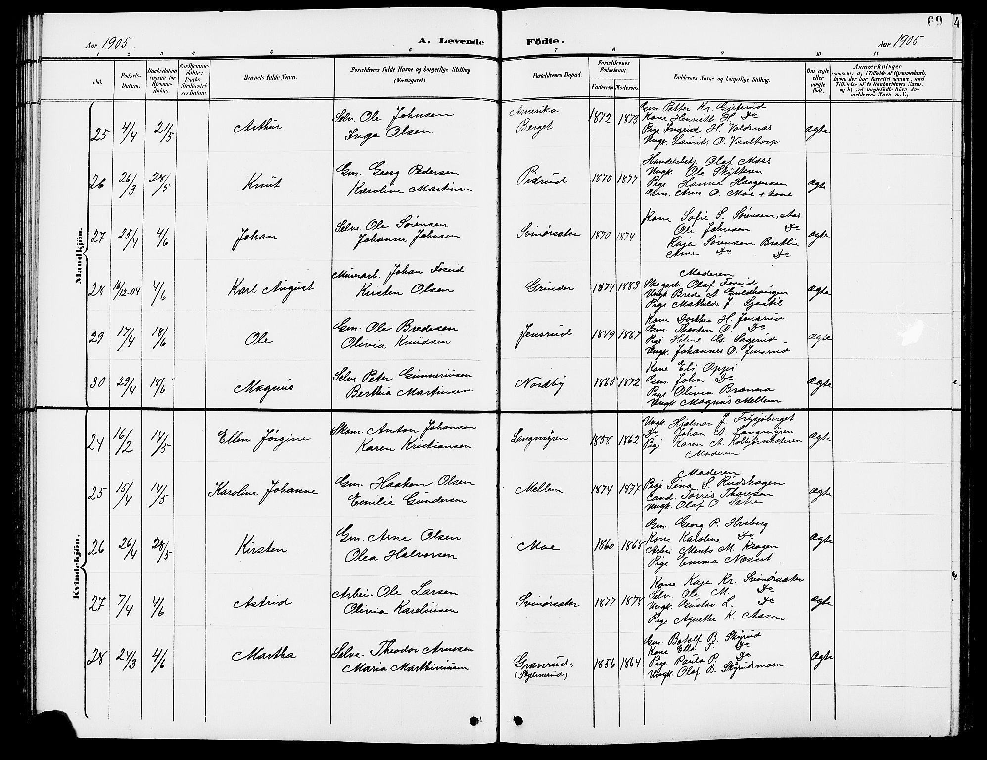 Grue prestekontor, AV/SAH-PREST-036/H/Ha/Hab/L0005: Parish register (copy) no. 5, 1900-1909, p. 69