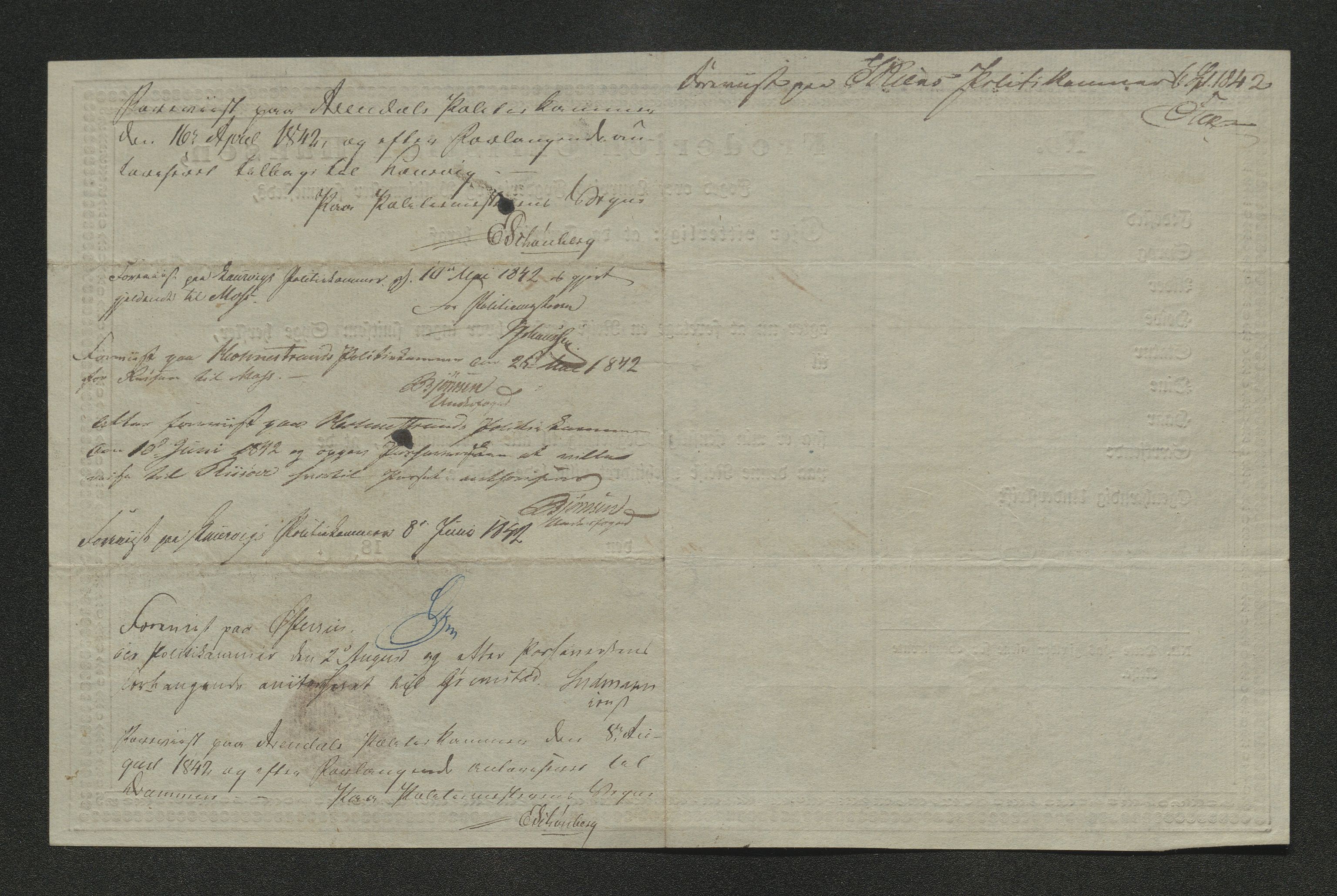 Drammen politikammer, SAKO/A-623/I/Ia/Iab/L0006: Innleverte pass, 1841-1842, p. 607