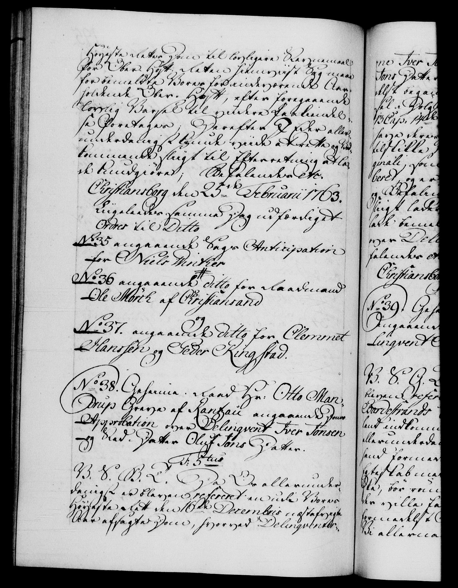 Danske Kanselli 1572-1799, RA/EA-3023/F/Fc/Fca/Fcab/L0037: Norske tegnelser, 1762-1766, p. 195b