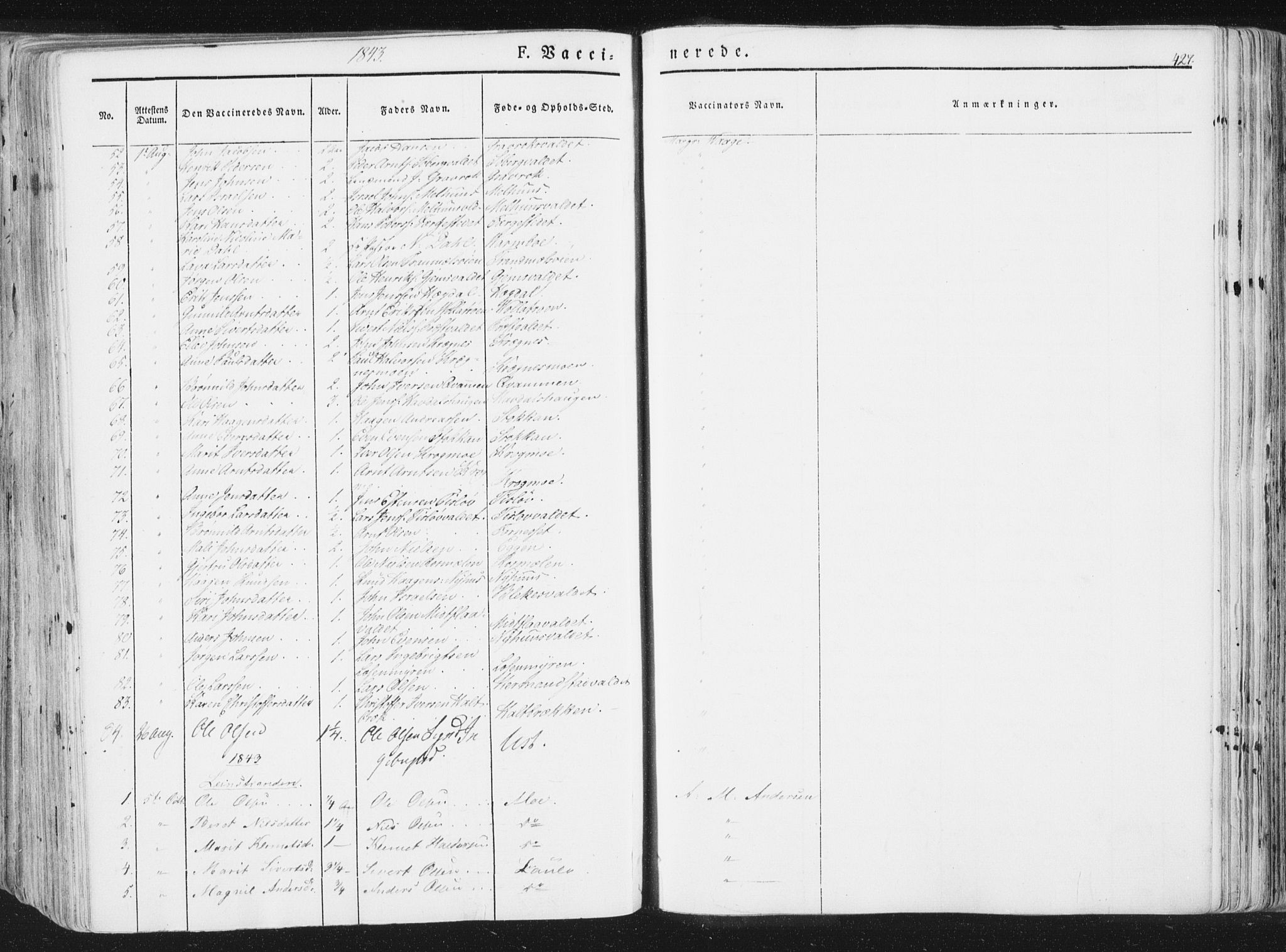 Ministerialprotokoller, klokkerbøker og fødselsregistre - Sør-Trøndelag, SAT/A-1456/691/L1074: Parish register (official) no. 691A06, 1842-1852, p. 427