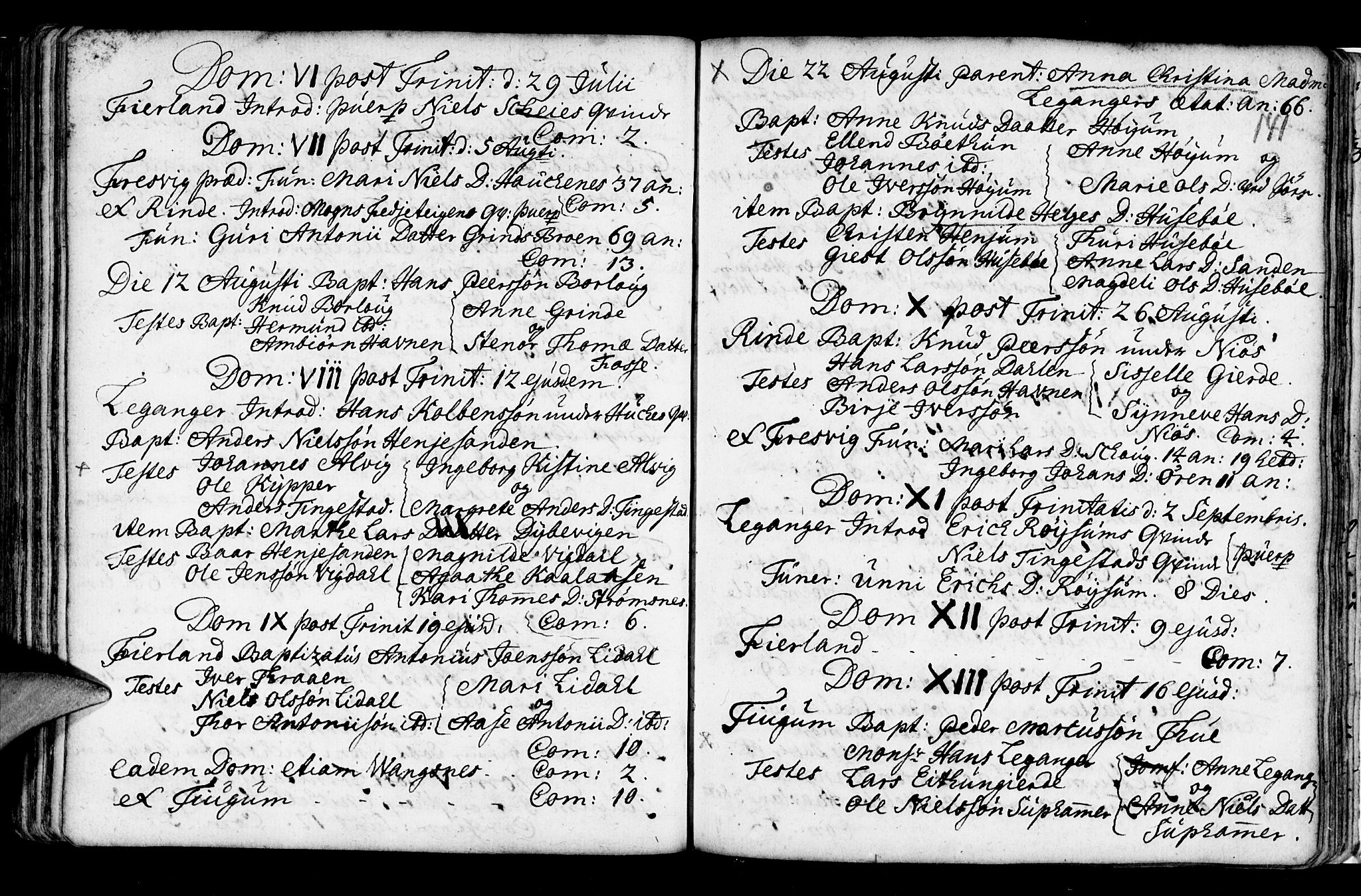 Leikanger sokneprestembete, AV/SAB-A-81001/H/Haa/Haaa/L0002: Parish register (official) no. A 2, 1735-1756, p. 141