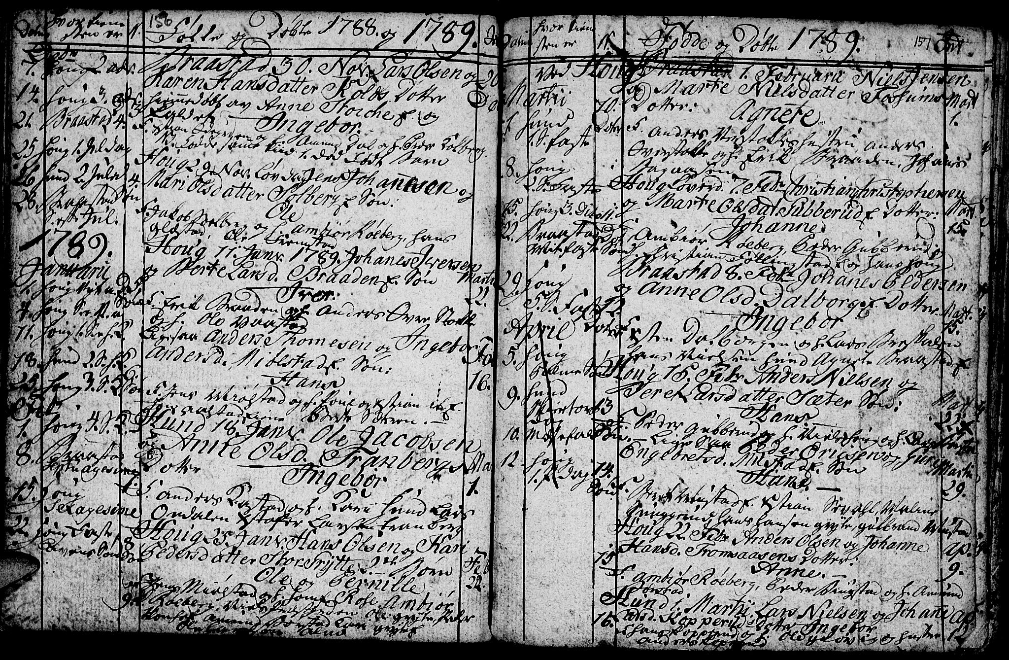 Vardal prestekontor, SAH/PREST-100/H/Ha/Hab/L0001: Parish register (copy) no. 1, 1771-1790, p. 156-157