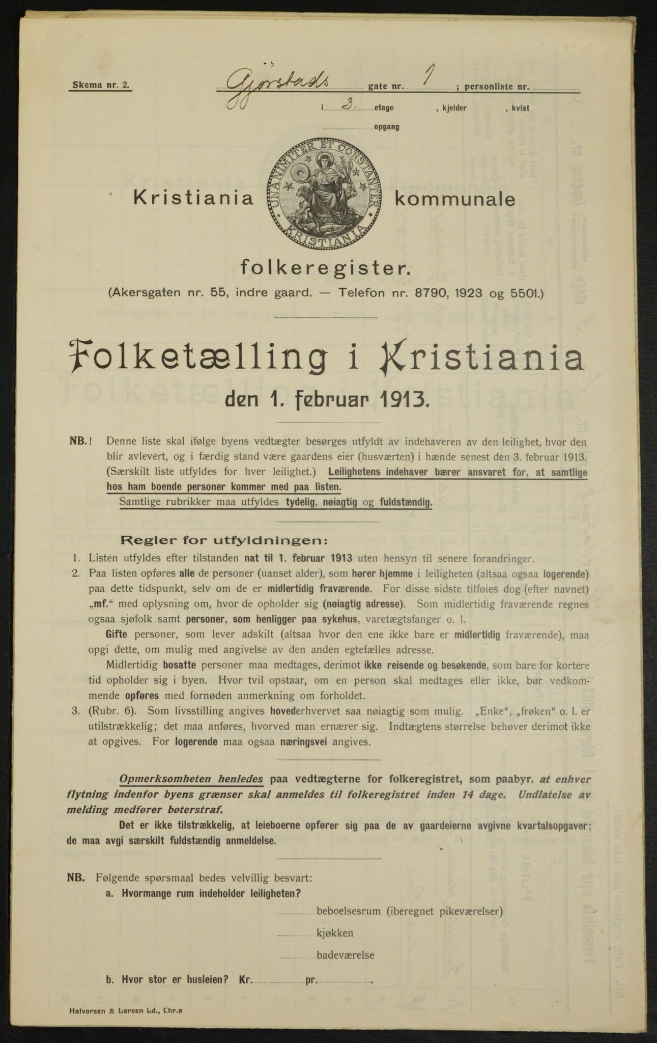 OBA, Municipal Census 1913 for Kristiania, 1913, p. 29396