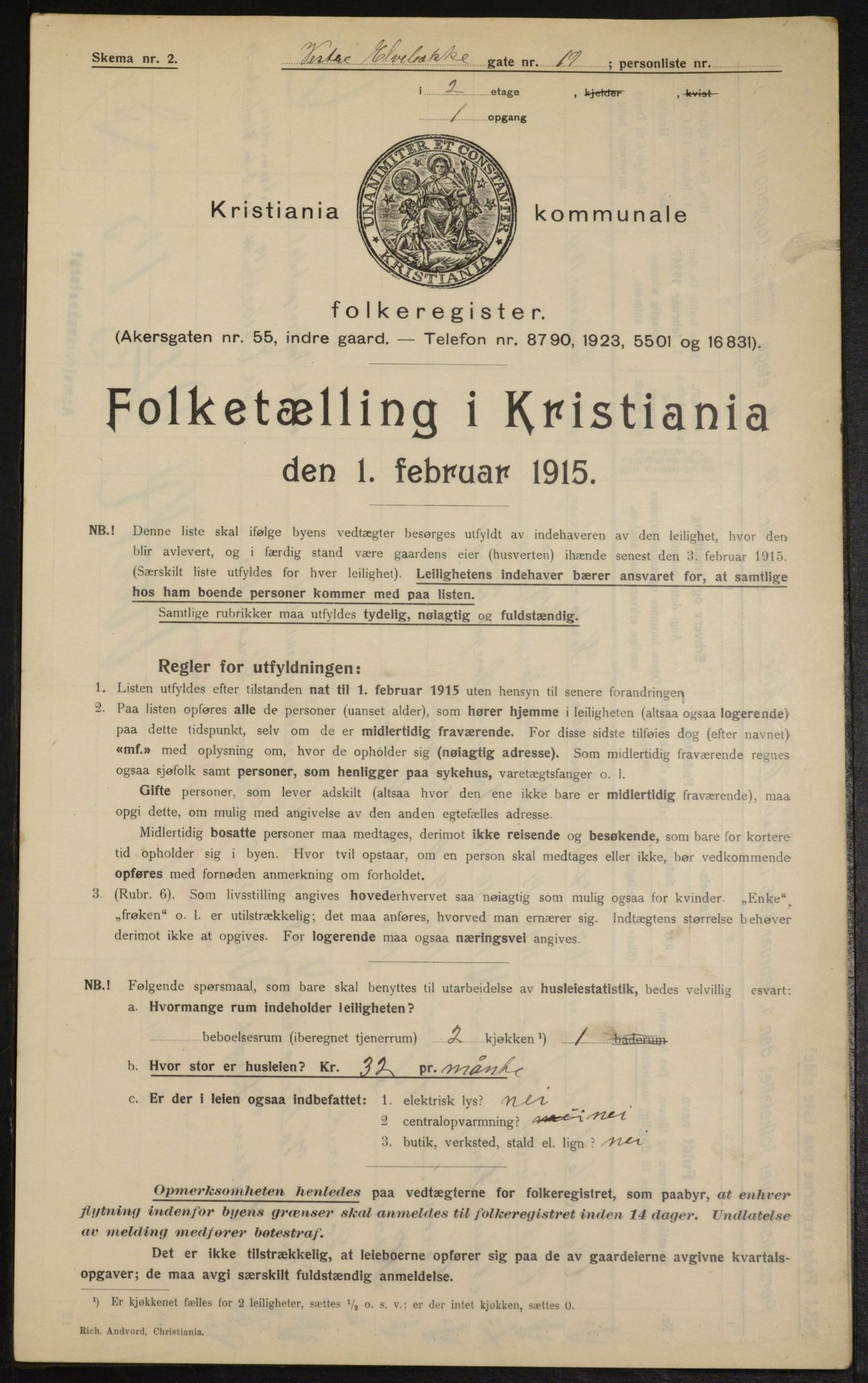 OBA, Municipal Census 1915 for Kristiania, 1915, p. 123148