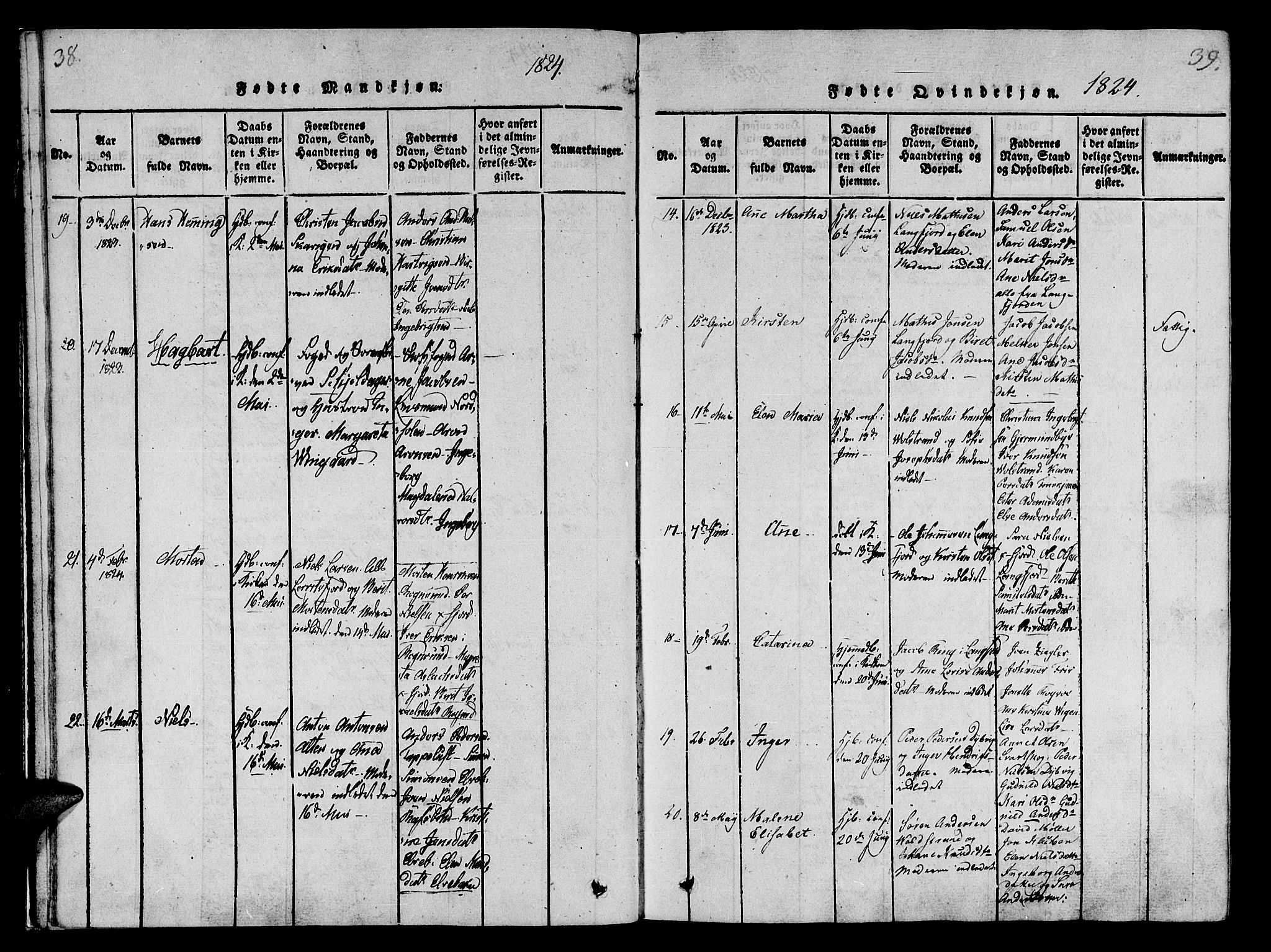 Talvik sokneprestkontor, AV/SATØ-S-1337/H/Ha/L0008kirke: Parish register (official) no. 8, 1821-1837, p. 38-39