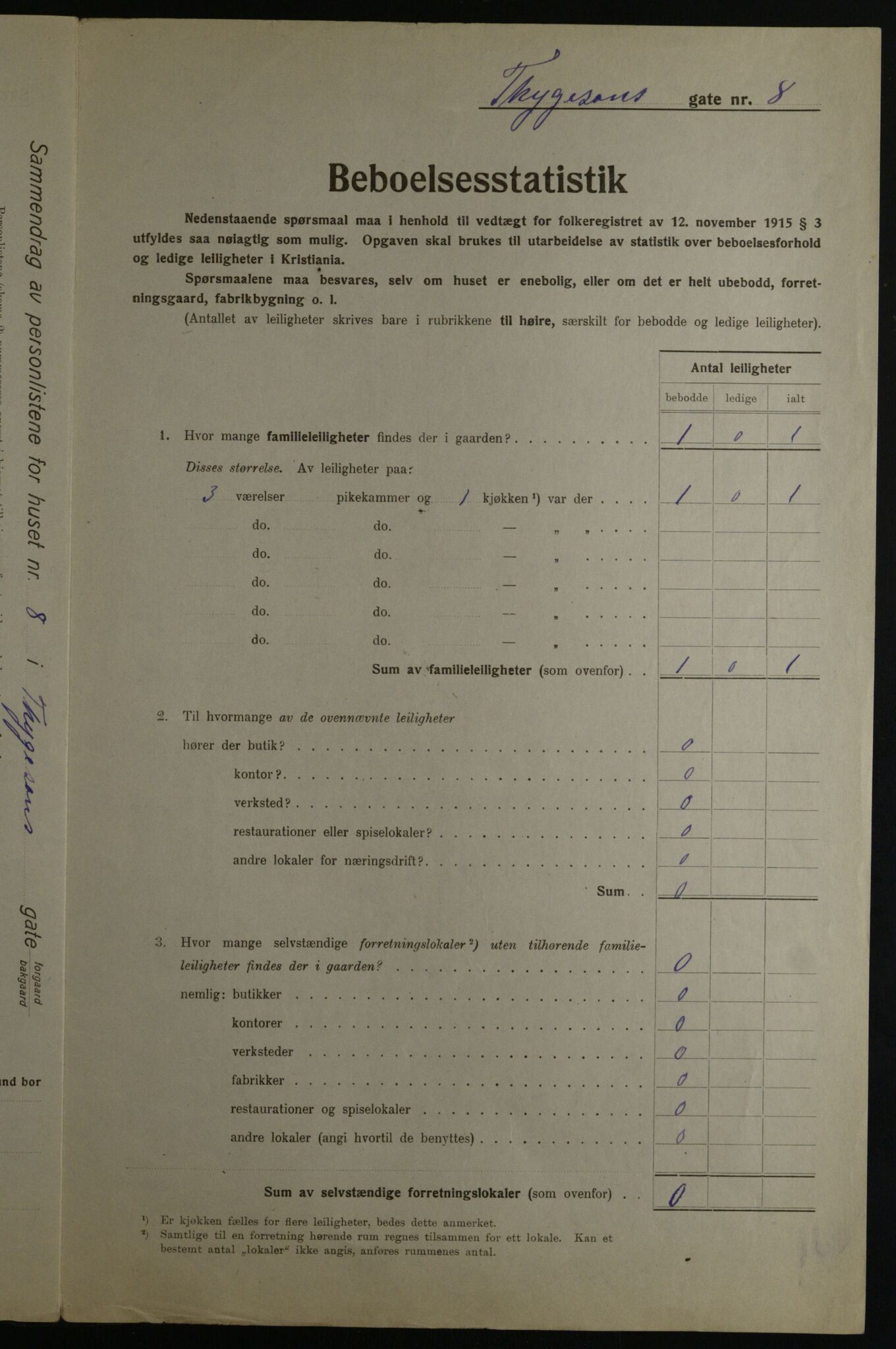 OBA, Municipal Census 1923 for Kristiania, 1923, p. 123218