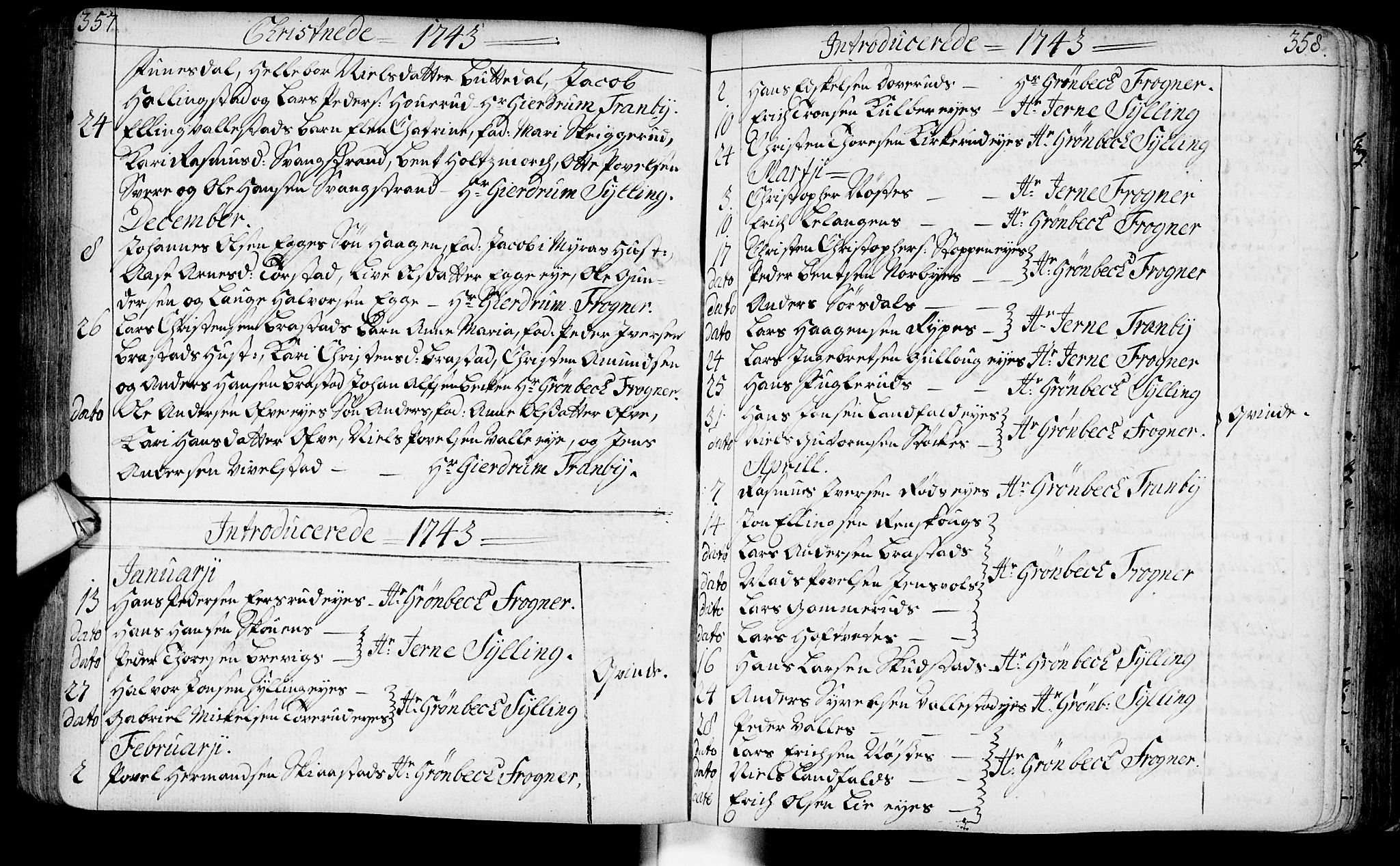 Lier kirkebøker, AV/SAKO-A-230/F/Fa/L0003: Parish register (official) no. I 3, 1727-1748, p. 357-358