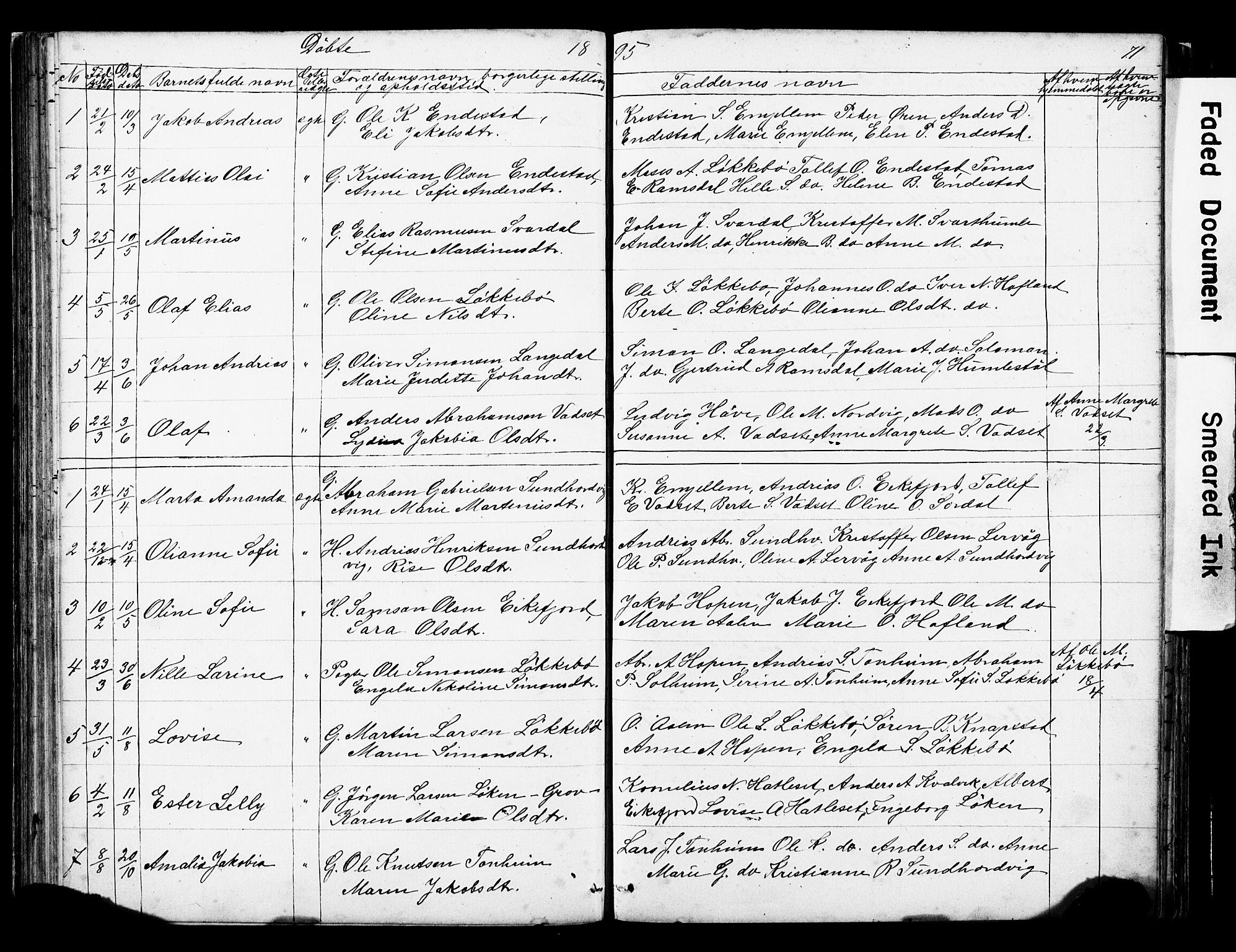 Kinn sokneprestembete, SAB/A-80801/H/Hab/Habe/L0001: Parish register (copy) no. E 1, 1864-1899, p. 71