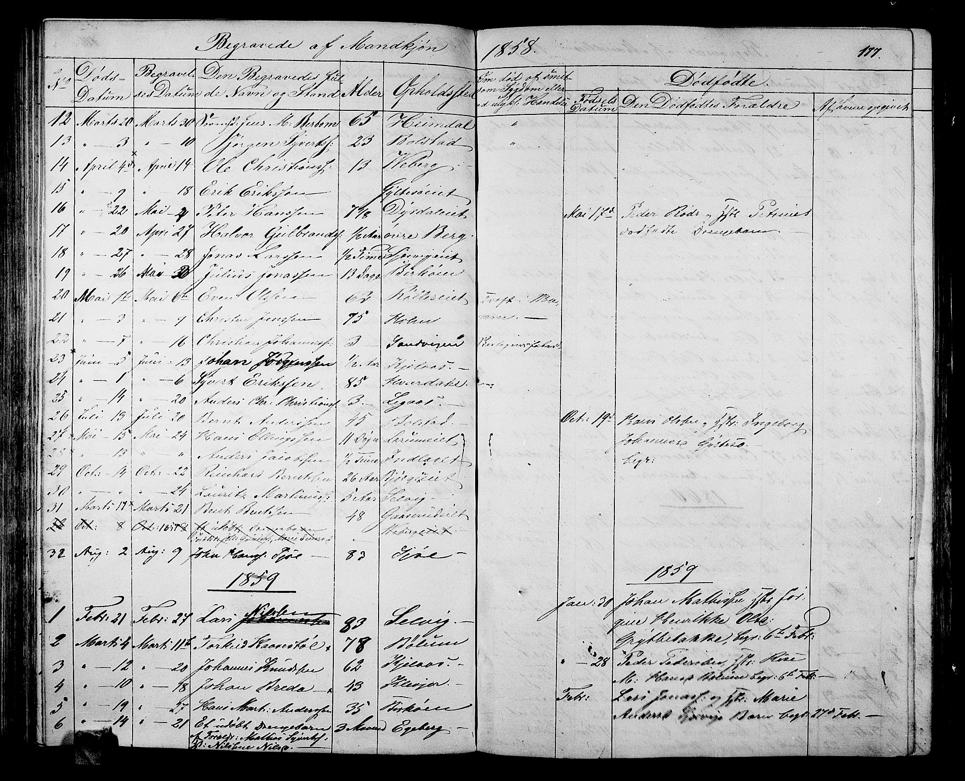 Sande Kirkebøker, SAKO/A-53/G/Ga/L0002: Parish register (copy) no. 2, 1847-1863, p. 177