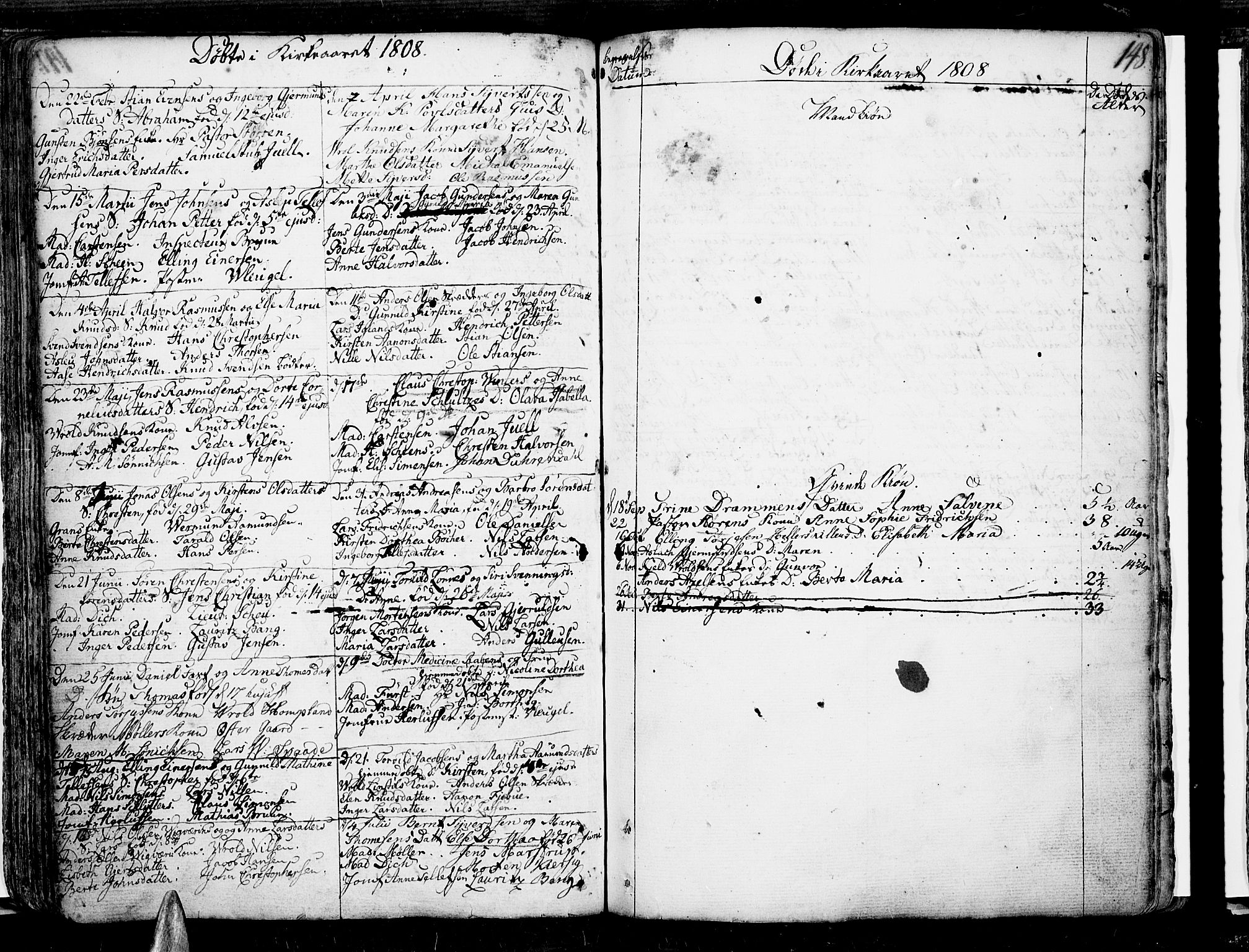 Risør sokneprestkontor, SAK/1111-0035/F/Fb/L0002: Parish register (copy) no. B 2, 1747-1812, p. 148