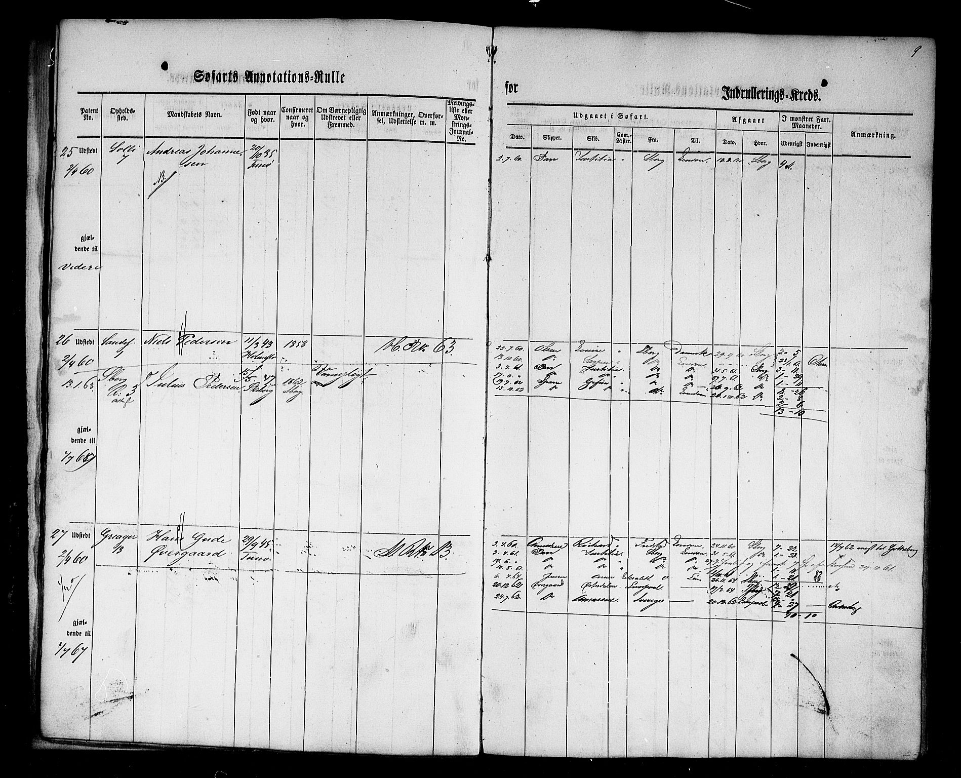 Sarpsborg mønstringskontor, AV/SAO-A-10569c/F/Fc/Fca/L0001: Annotasjonsrulle, 1860-1868, p. 11