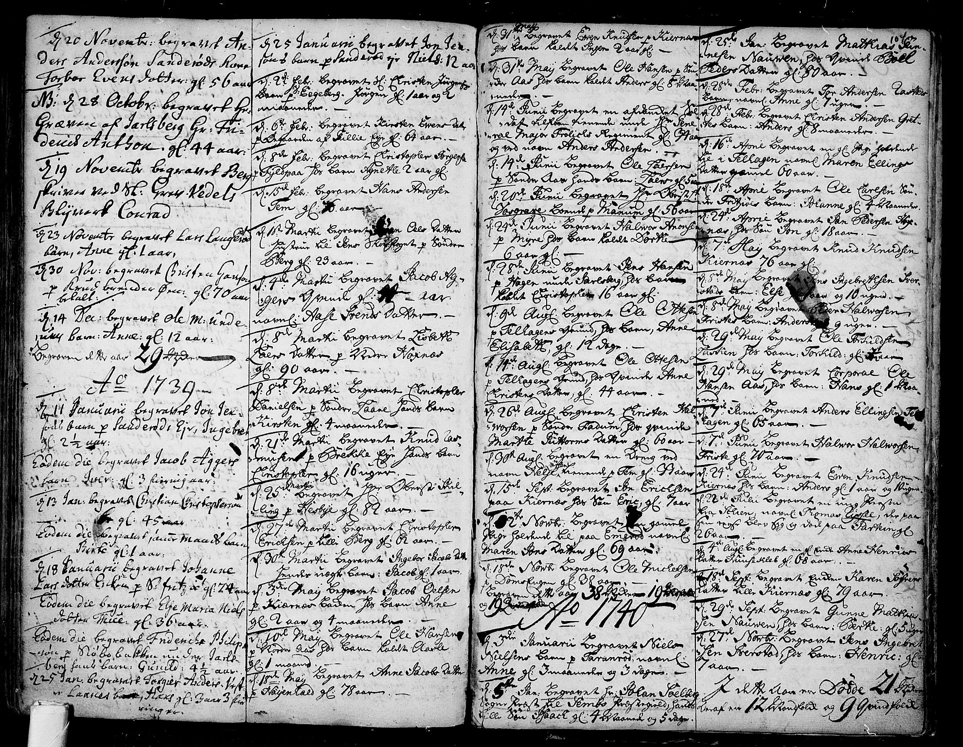 Sem kirkebøker, AV/SAKO-A-5/F/Fa/L0001: Parish register (official) no. I 1, 1702-1763, p. 104