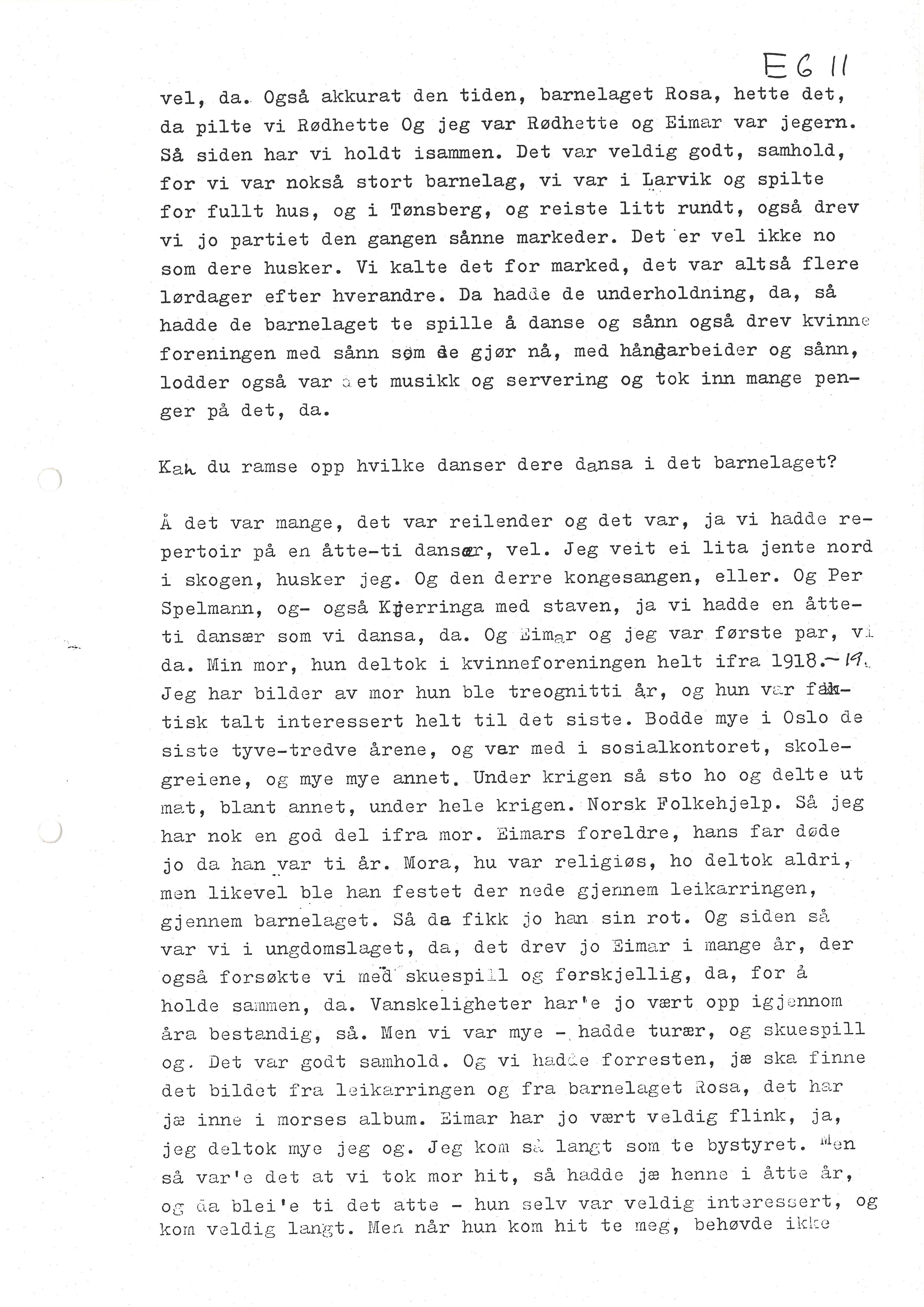 Sa 16 - Folkemusikk fra Vestfold, Gjerdesamlingen, VEMU/A-1868/I/L0001: Informantregister med intervjunedtegnelser, 1979-1986