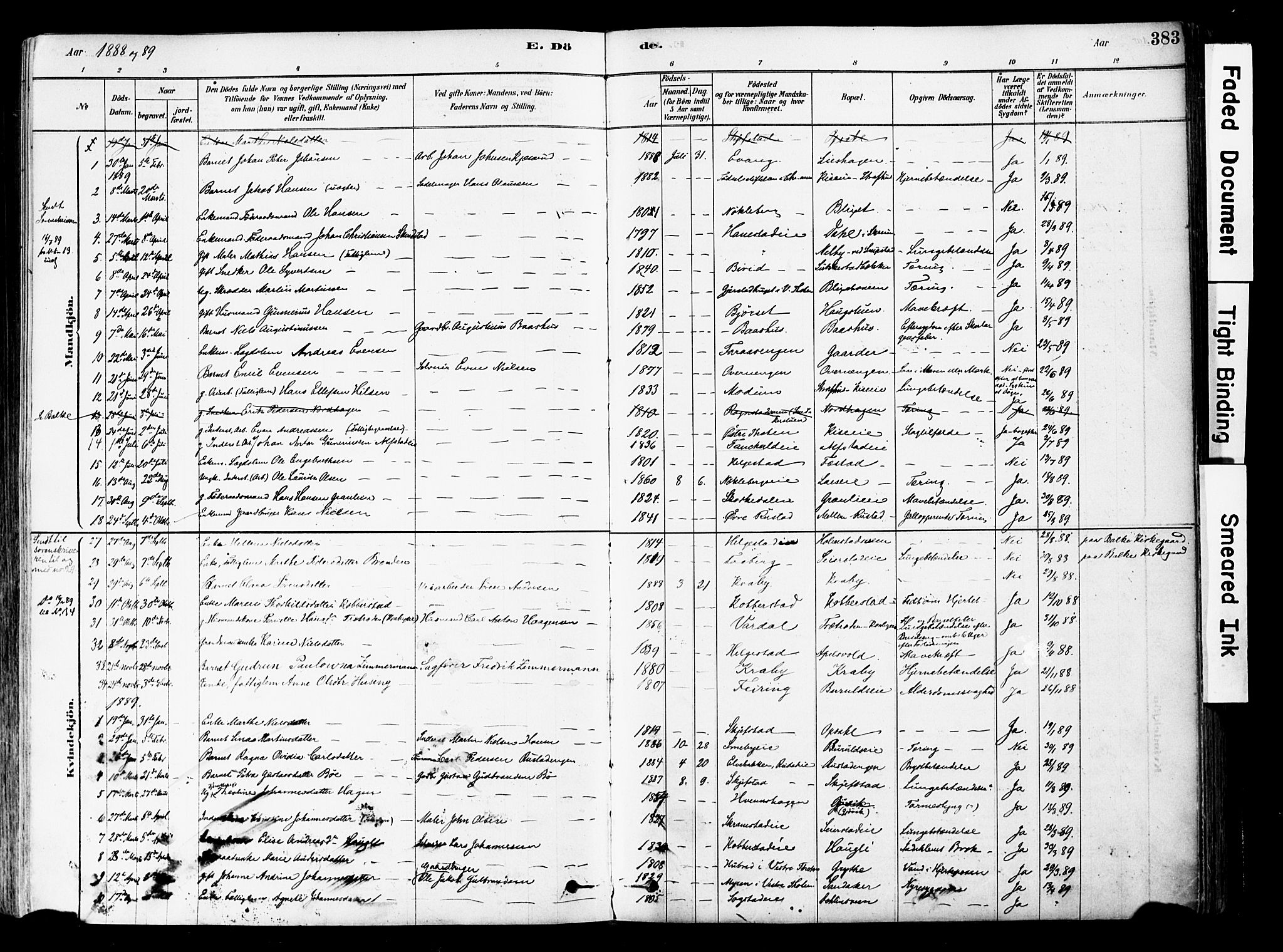 Østre Toten prestekontor, AV/SAH-PREST-104/H/Ha/Haa/L0006: Parish register (official) no. 6 /1, 1878-1896, p. 383