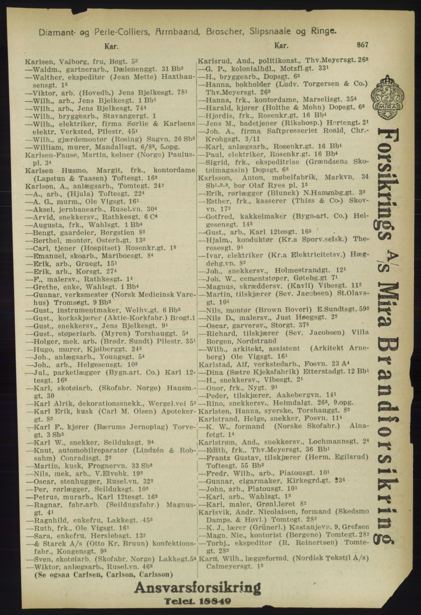Kristiania/Oslo adressebok, PUBL/-, 1918, p. 892