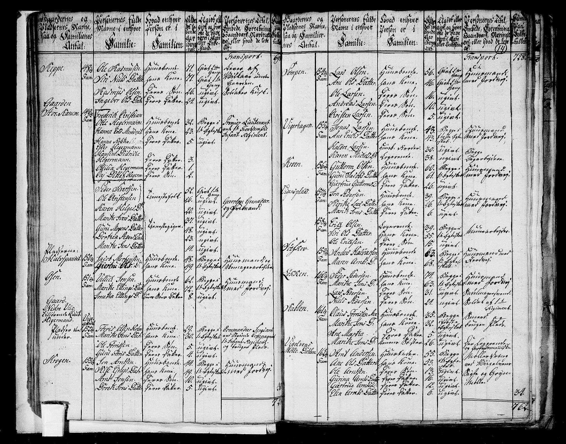 RA, 1801 census for 1660P Strinda, 1801, p. 13b-14a