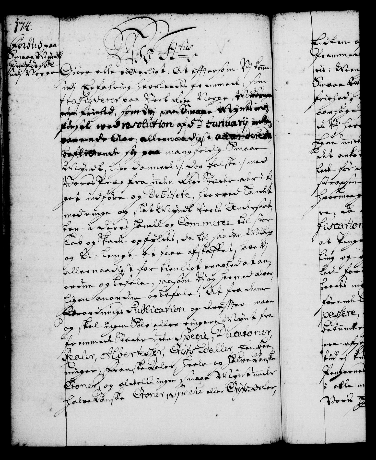 Rentekammeret, Kammerkanselliet, RA/EA-3111/G/Gg/Gga/L0001: Norsk ekspedisjonsprotokoll med register (merket RK 53.1), 1720-1723, p. 174