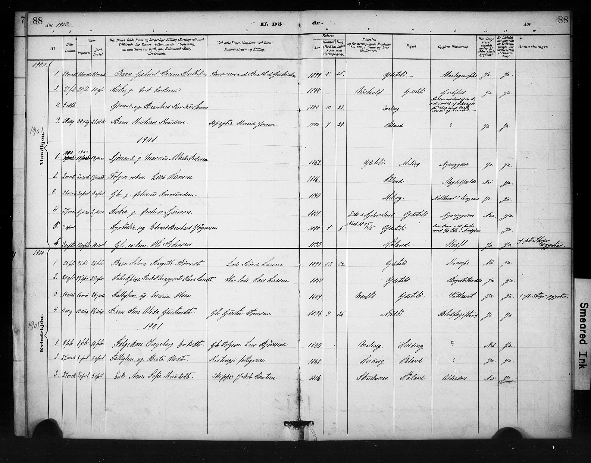 Rennesøy sokneprestkontor, SAST/A -101827/H/Ha/Haa/L0013: Parish register (official) no. A 12, 1888-1916, p. 88