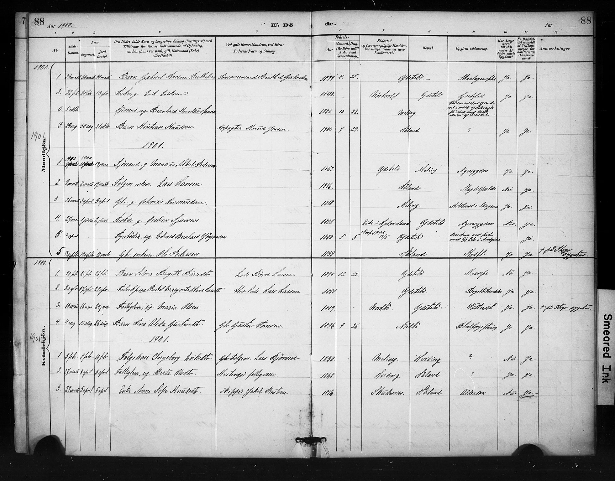 Rennesøy sokneprestkontor, AV/SAST-A -101827/H/Ha/Haa/L0013: Parish register (official) no. A 12, 1888-1916, p. 88