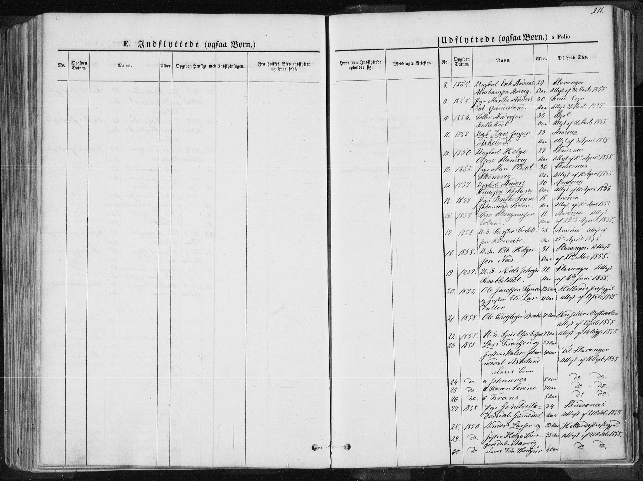Tysvær sokneprestkontor, SAST/A -101864/H/Ha/Haa/L0003: Parish register (official) no. A 3, 1856-1865, p. 211