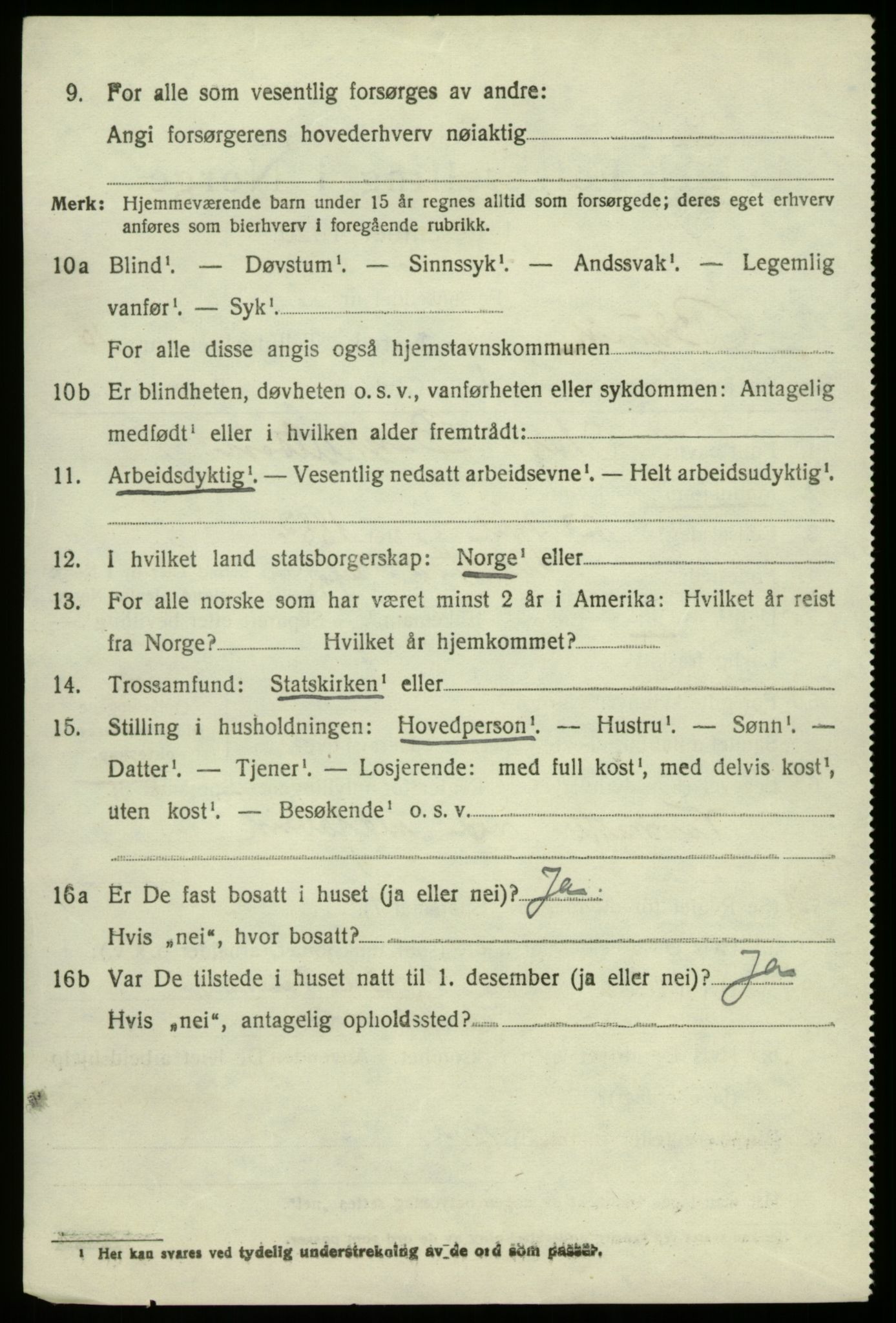 SAB, 1920 census for Bruvik, 1920, p. 6911