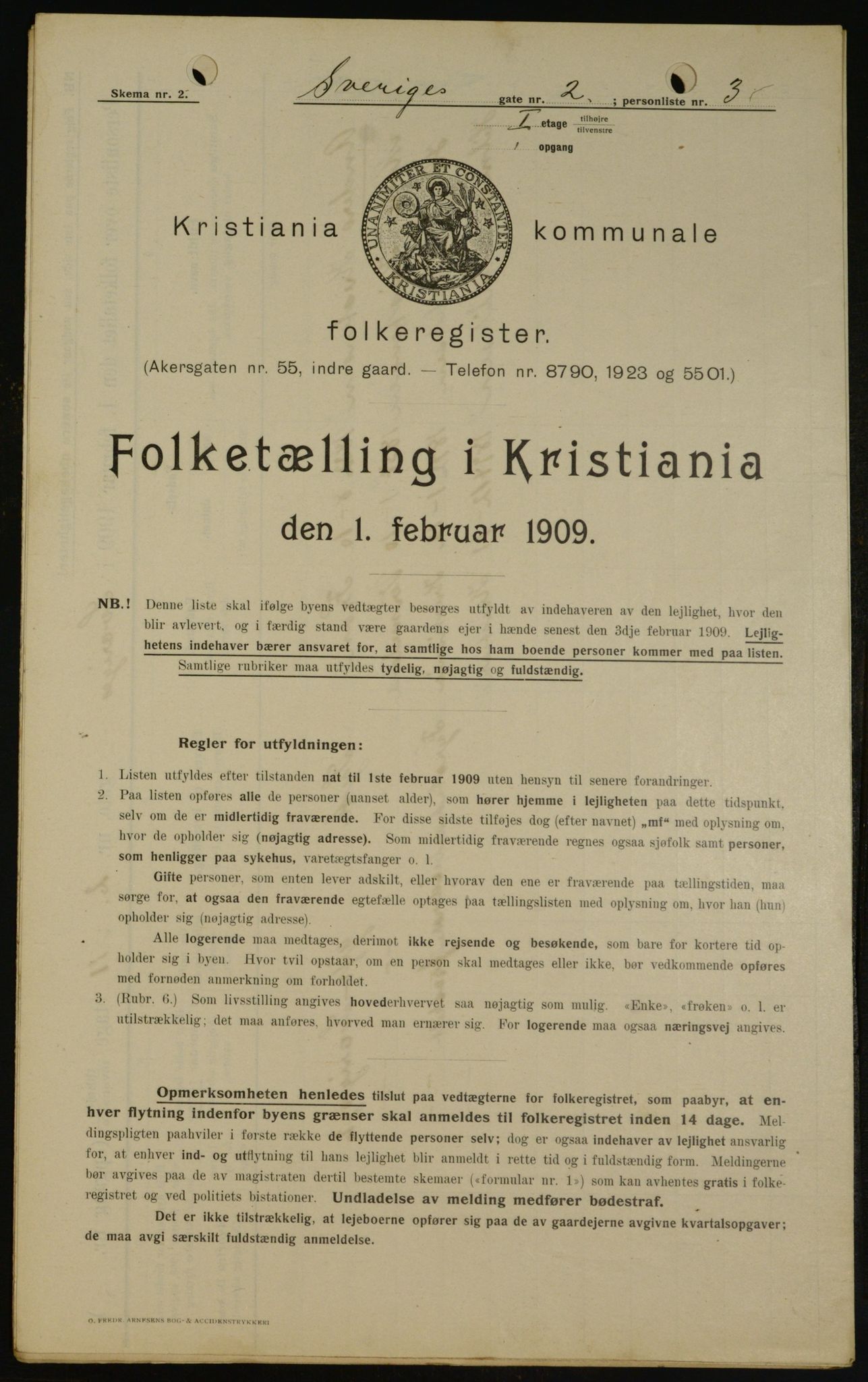 OBA, Municipal Census 1909 for Kristiania, 1909, p. 95687