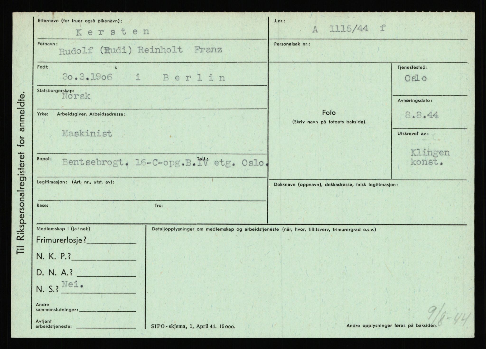 Statspolitiet - Hovedkontoret / Osloavdelingen, AV/RA-S-1329/C/Ca/L0008: Johan(nes)sen - Knoph, 1943-1945, p. 3988