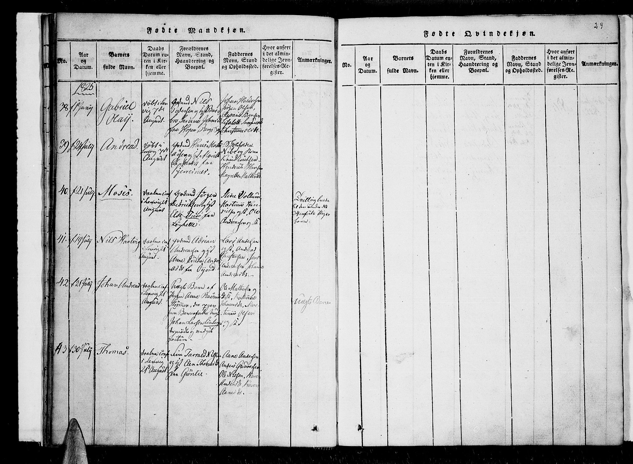 Lenvik sokneprestembete, AV/SATØ-S-1310/H/Ha/Haa/L0003kirke: Parish register (official) no. 3, 1820-1831, p. 29