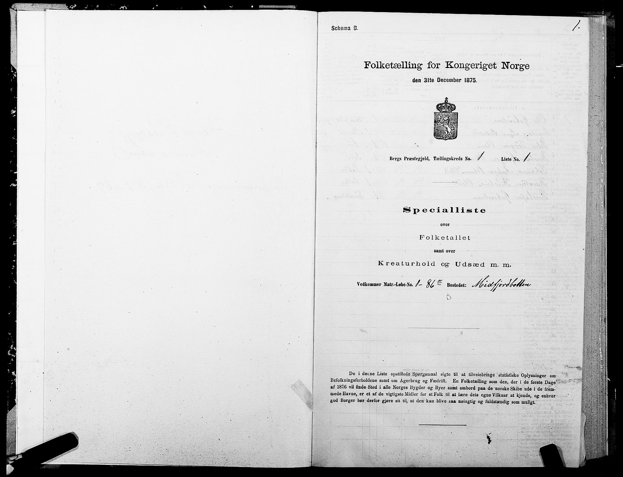 SATØ, 1875 census for 1929P Berg, 1875, p. 1001