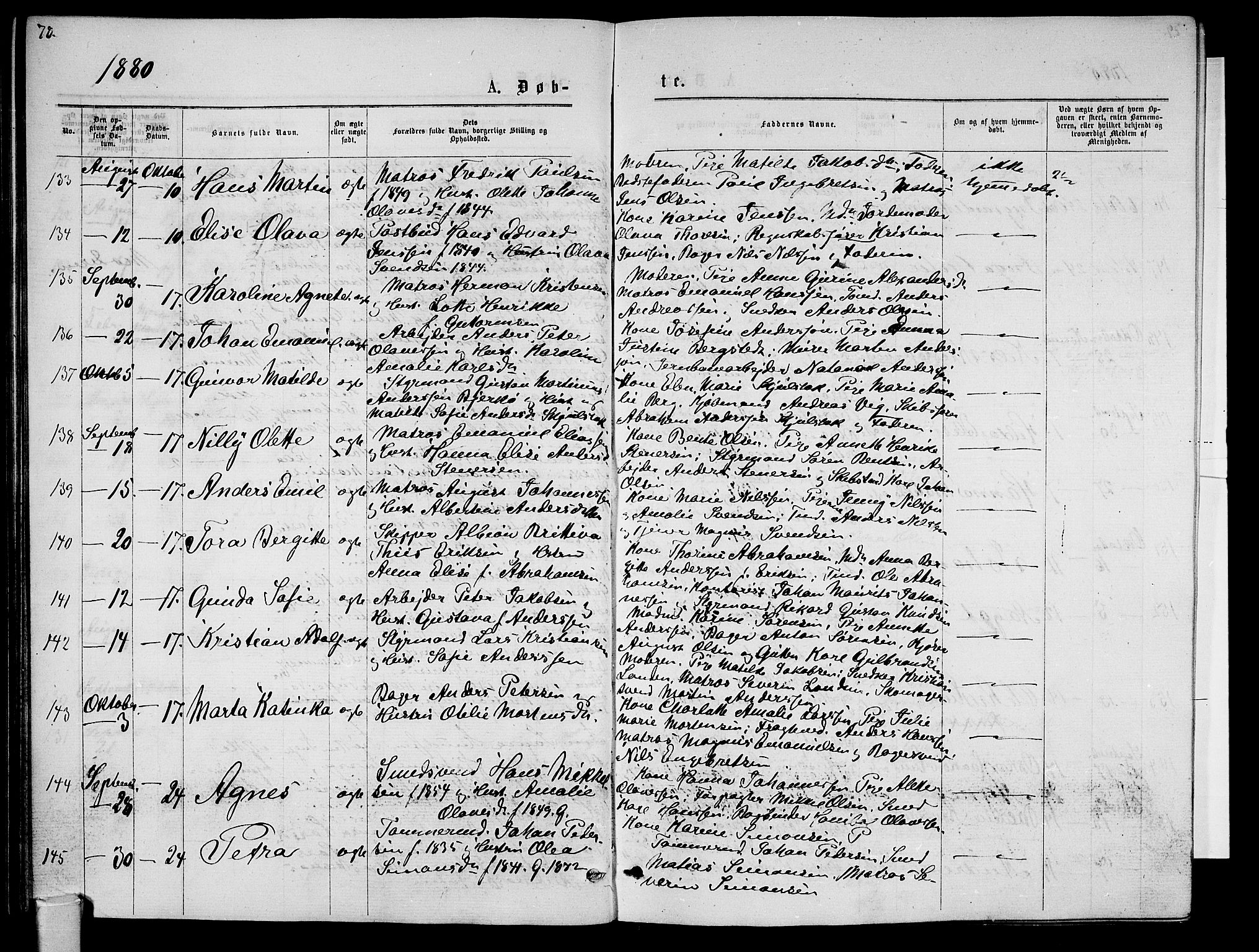 Tønsberg kirkebøker, AV/SAKO-A-330/G/Ga/L0005: Parish register (copy) no. 5, 1875-1885, p. 78