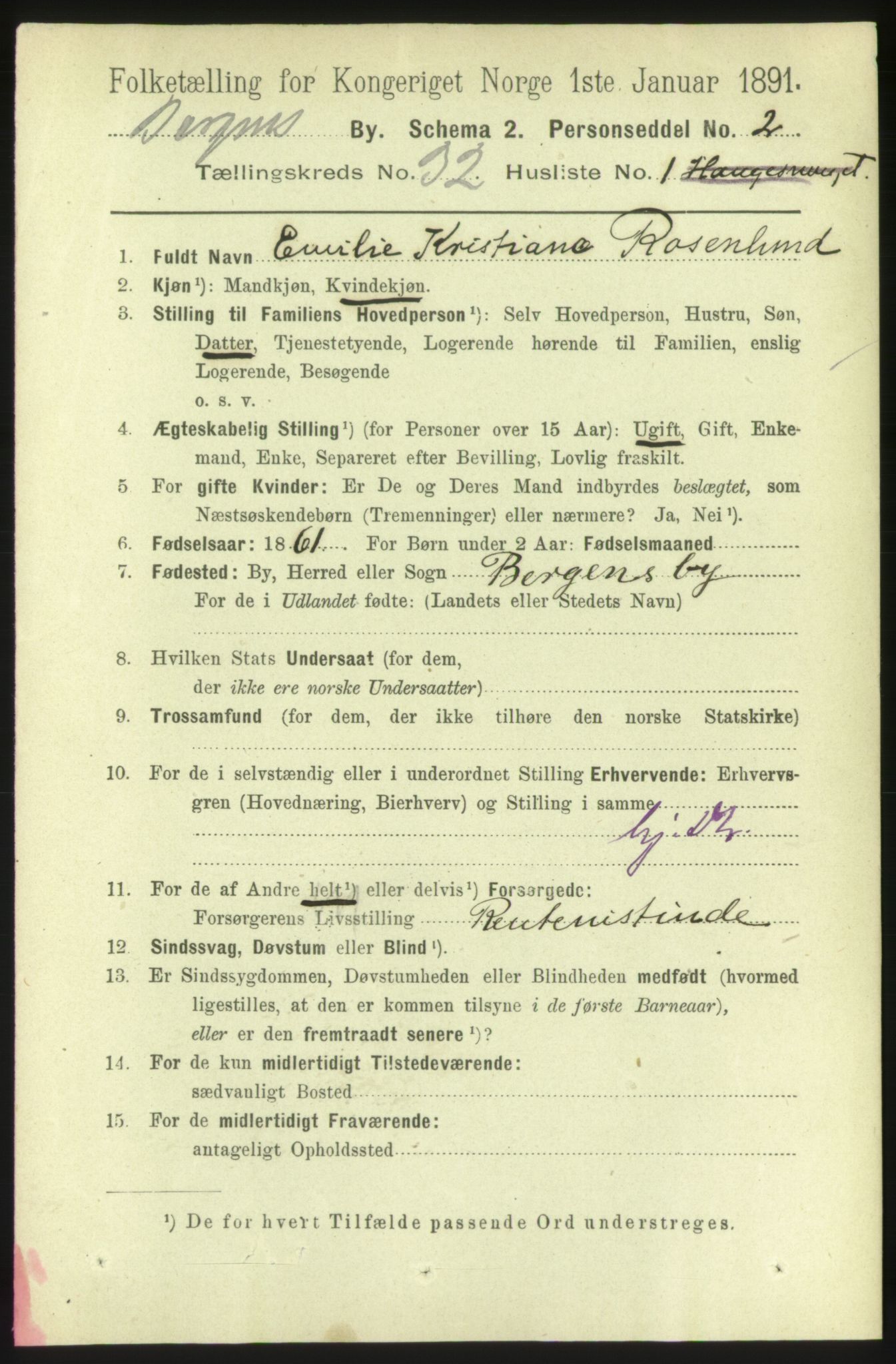 RA, 1891 Census for 1301 Bergen, 1891, p. 40008