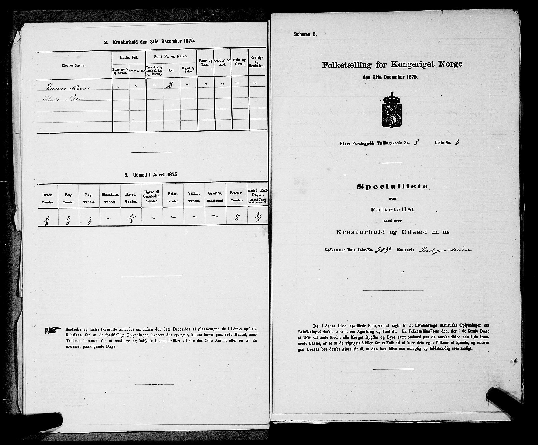 SAKO, 1875 census for 0624P Eiker, 1875, p. 1438