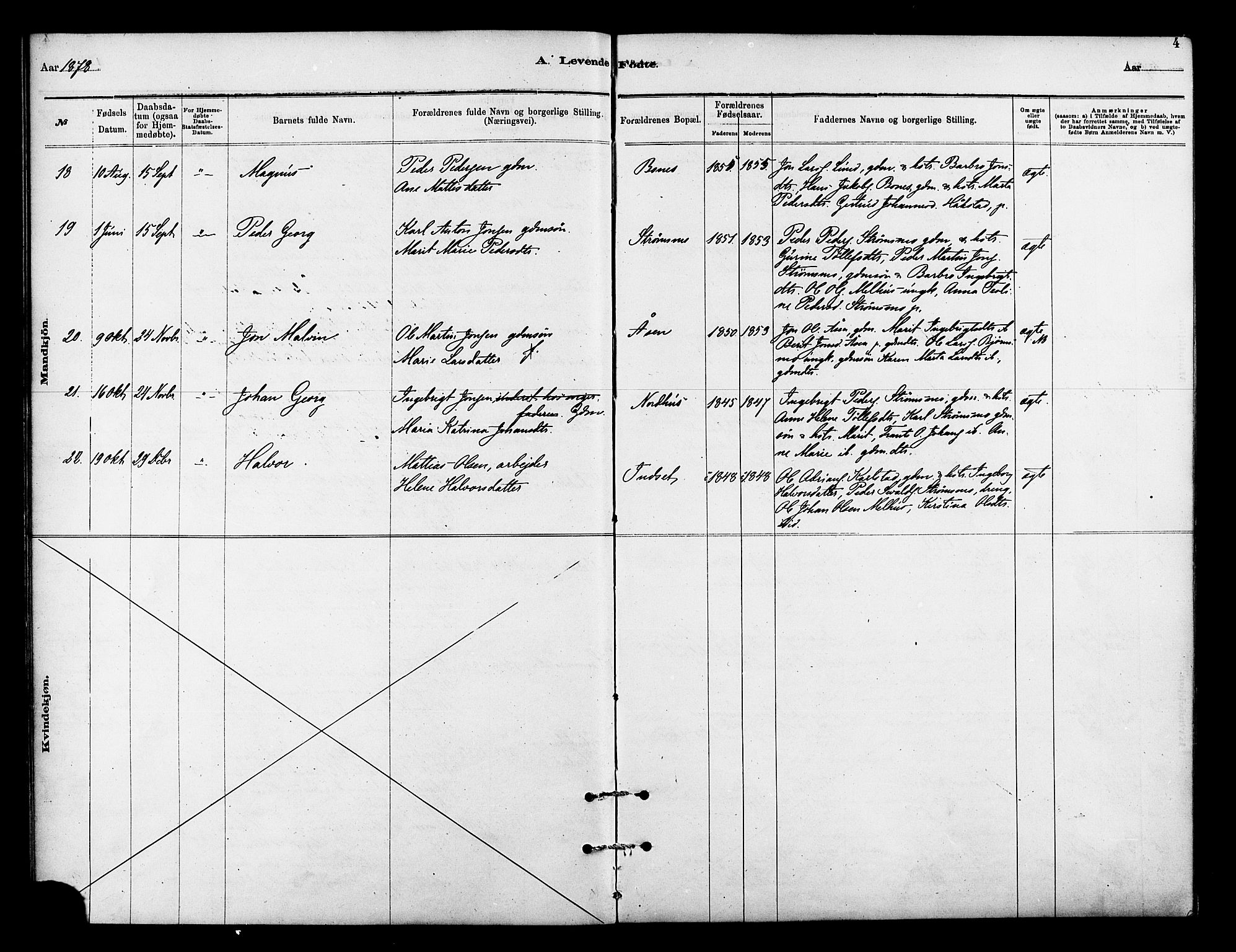 Målselv sokneprestembete, AV/SATØ-S-1311/G/Ga/Gaa/L0009kirke: Parish register (official) no. 9, 1878-1889, p. 4