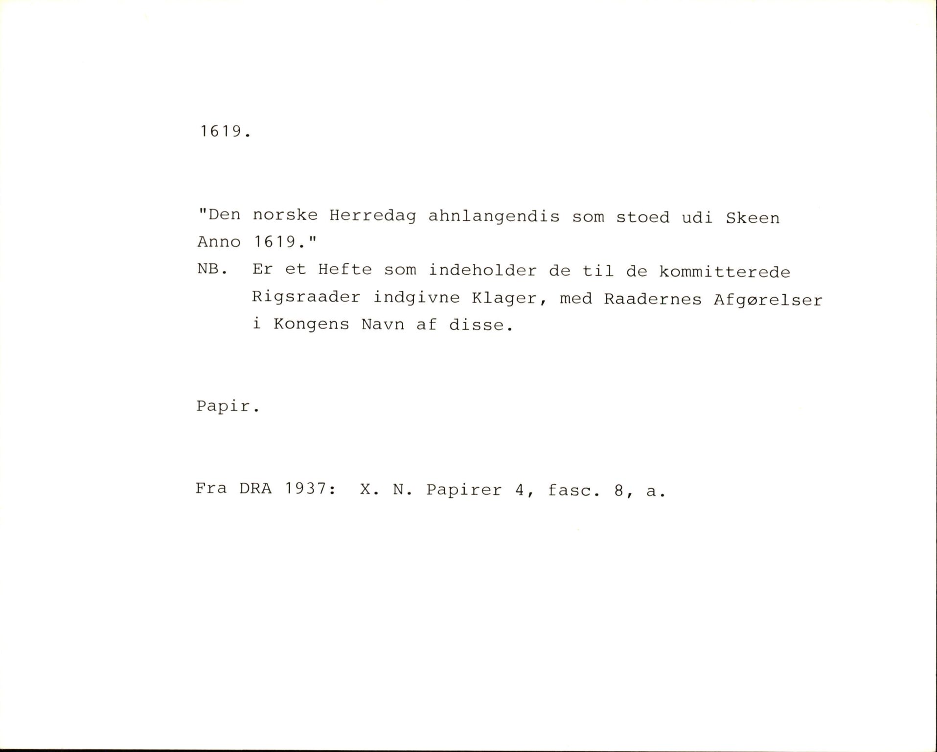 Riksarkivets diplomsamling, AV/RA-EA-5965/F35/F35f/L0003: Regestsedler: Diplomer fra DRA 1937 og 1996, p. 627