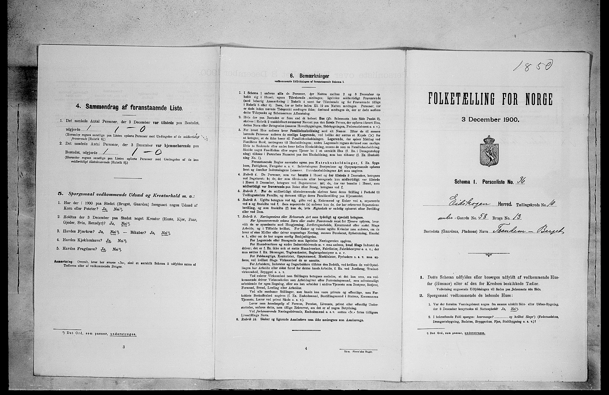 SAH, 1900 census for Eidskog, 1900, p. 1293