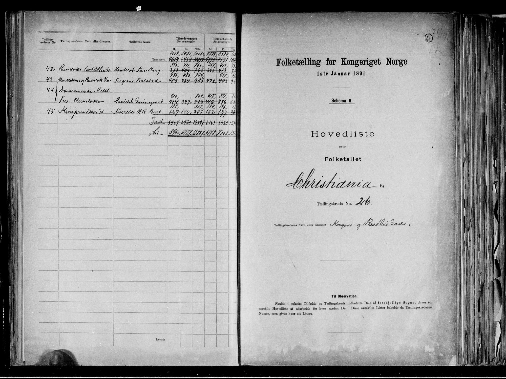 RA, 1891 census for 0301 Kristiania, 1891, p. 12946