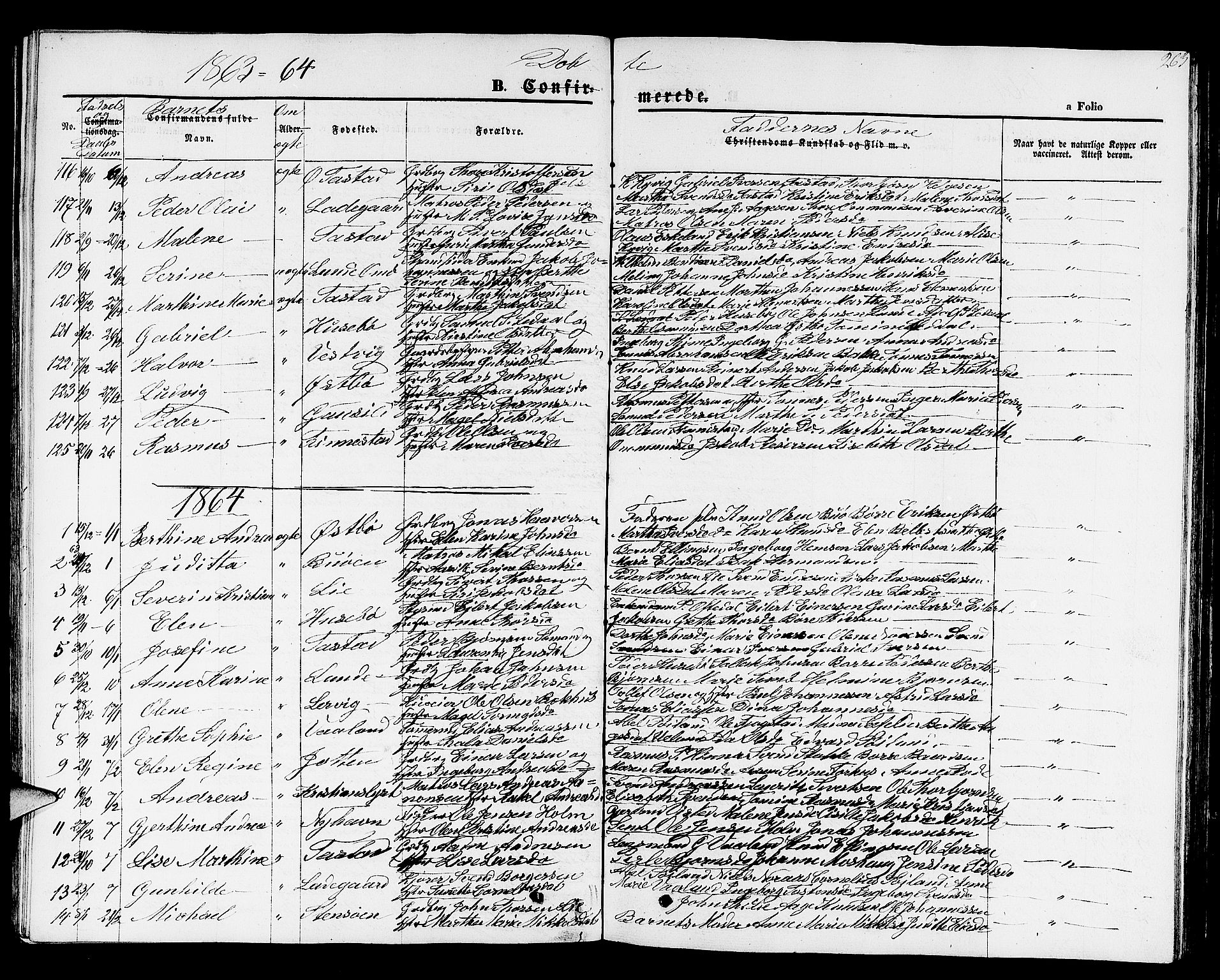 Hetland sokneprestkontor, SAST/A-101826/30/30BB/L0001: Parish register (copy) no. B 1, 1850-1868, p. 263