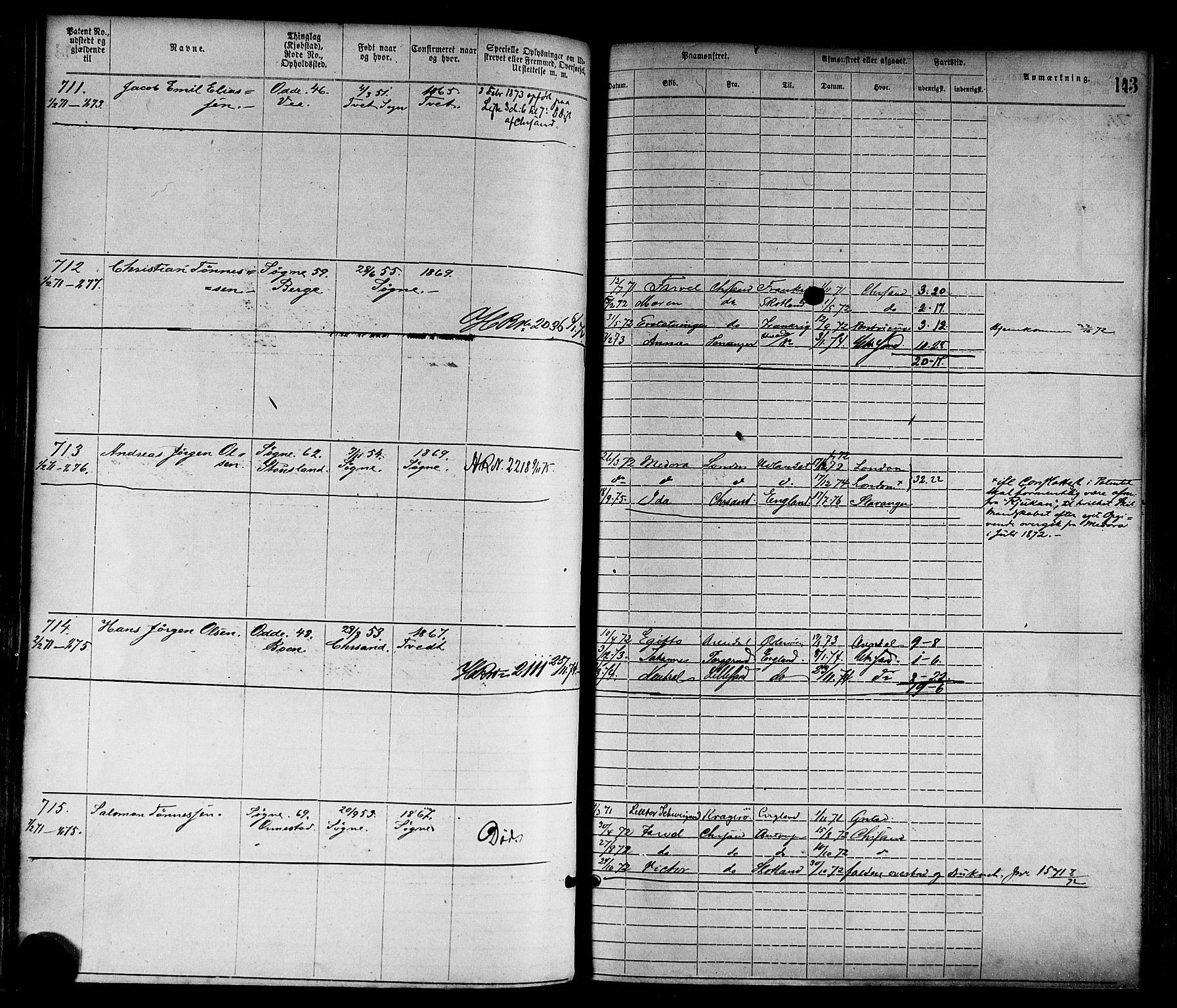 Kristiansand mønstringskrets, SAK/2031-0015/F/Fa/L0005: Annotasjonsrulle nr 1-1920 med register, I-3, 1870-1880, p. 178