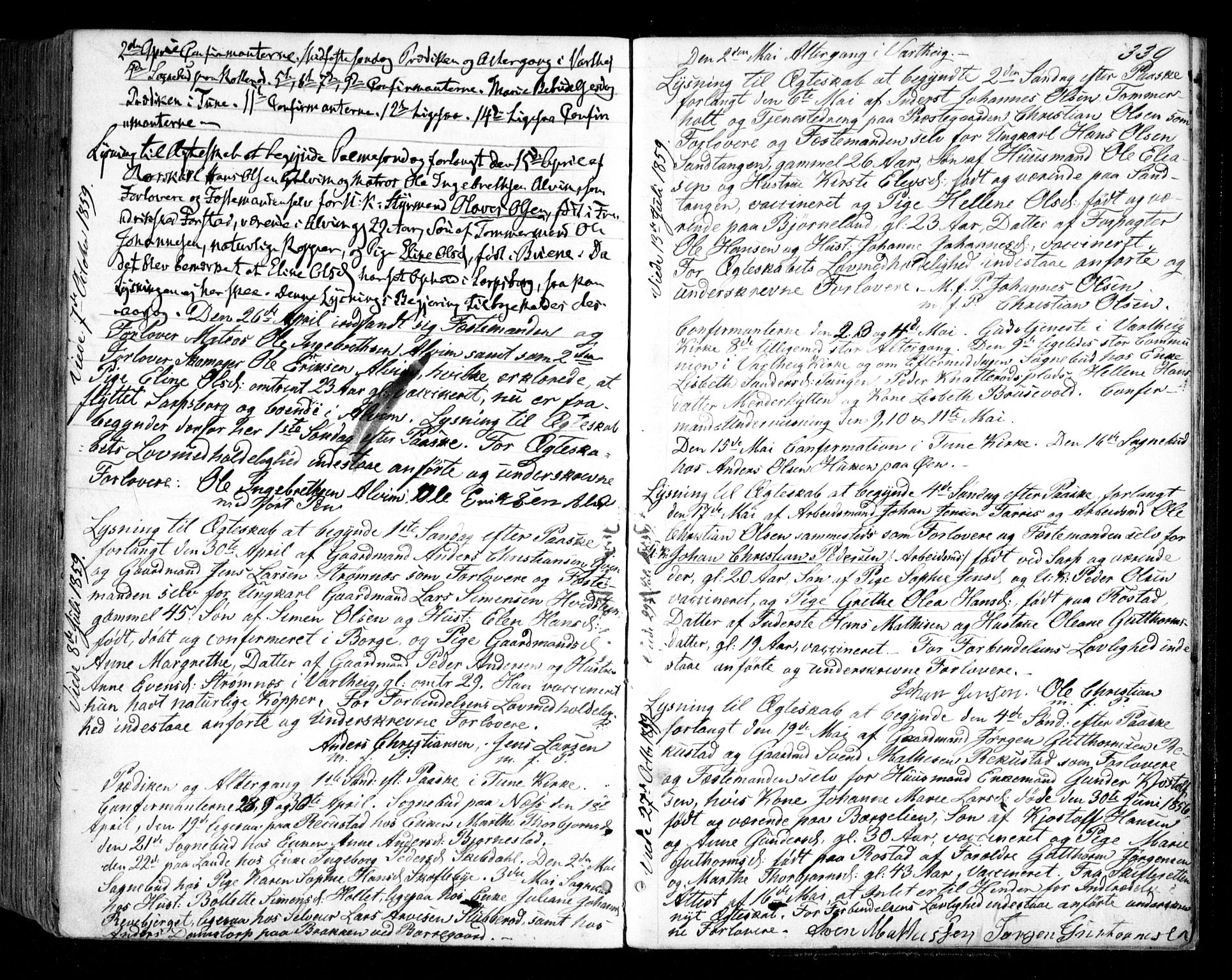 Tune prestekontor Kirkebøker, AV/SAO-A-2007/F/Fa/L0012: Parish register (official) no. 12, 1856-1859, p. 339