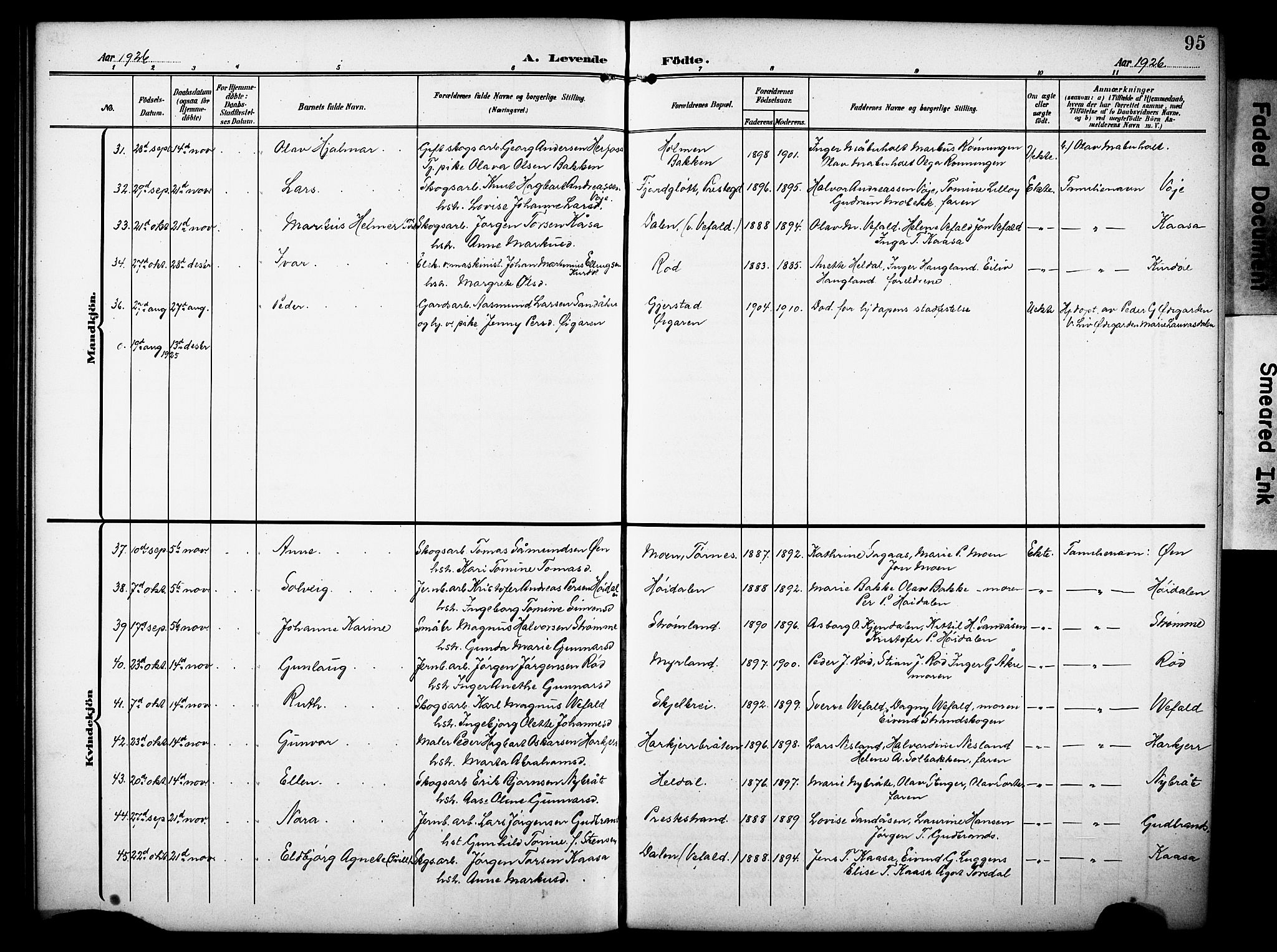 Drangedal kirkebøker, SAKO/A-258/G/Ga/L0004: Parish register (copy) no. I 4, 1901-1933, p. 95