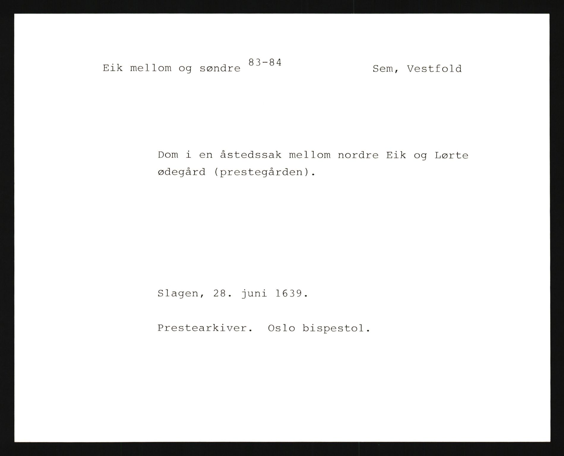 Riksarkivets diplomsamling, AV/RA-EA-5965/F35/F35e/L0018: Registreringssedler Vestfold 1, 1400-1700, p. 1139