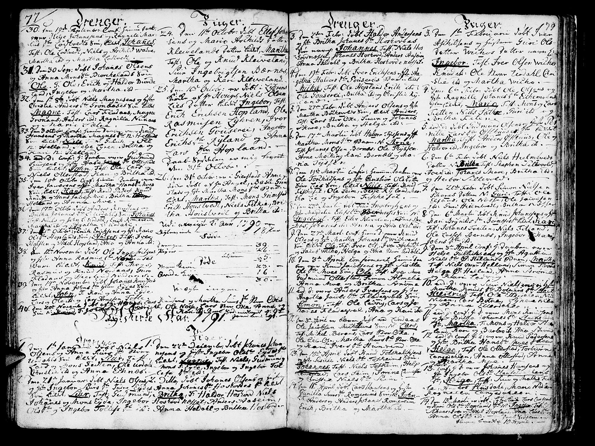 Hosanger sokneprestembete, SAB/A-75801/H/Haa: Parish register (official) no. A 2 /1, 1766-1793, p. 79